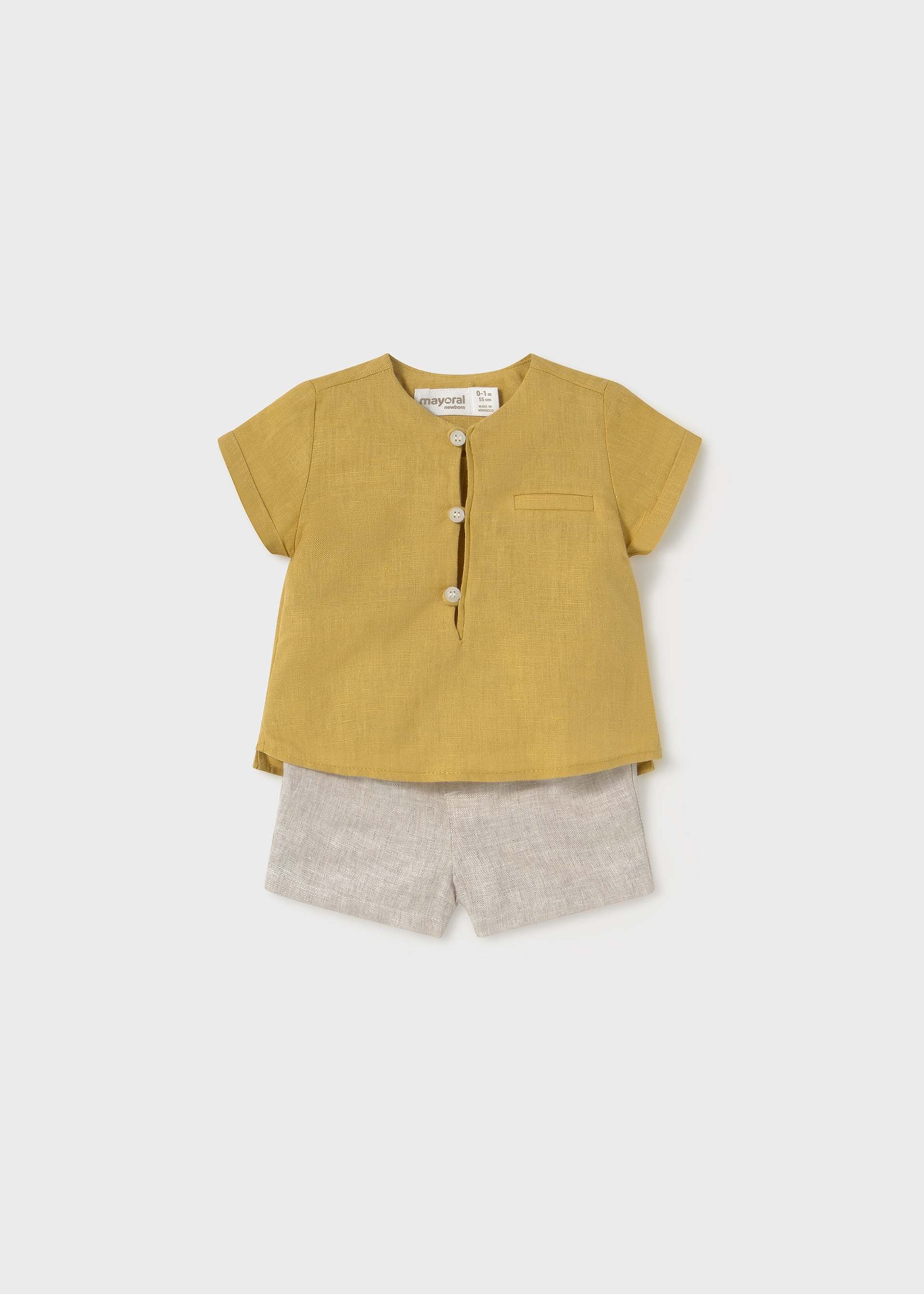 Newborn Shorts and Linen Shirt Set