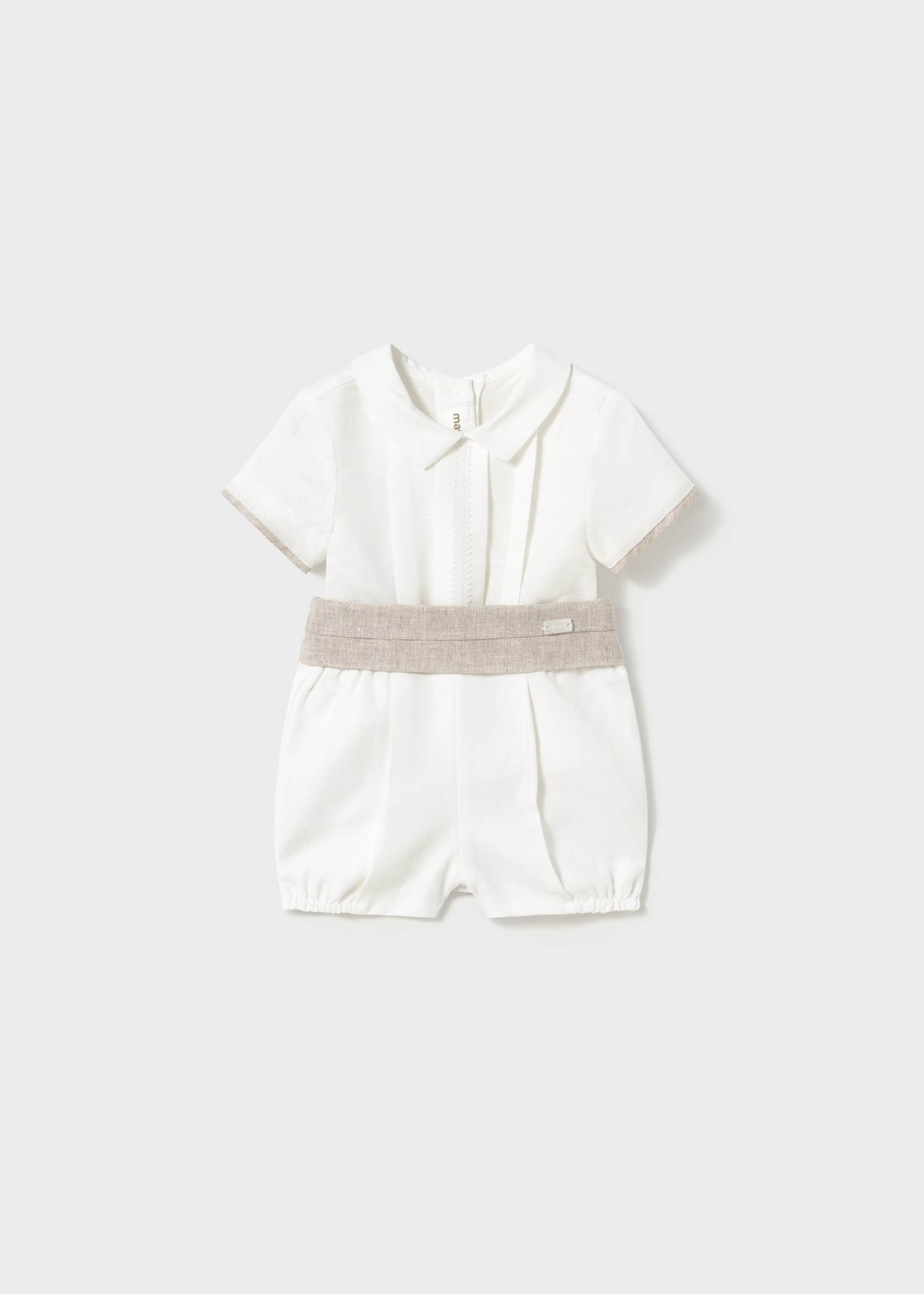 Completo cerimonia pantaloncino e camicia neonato