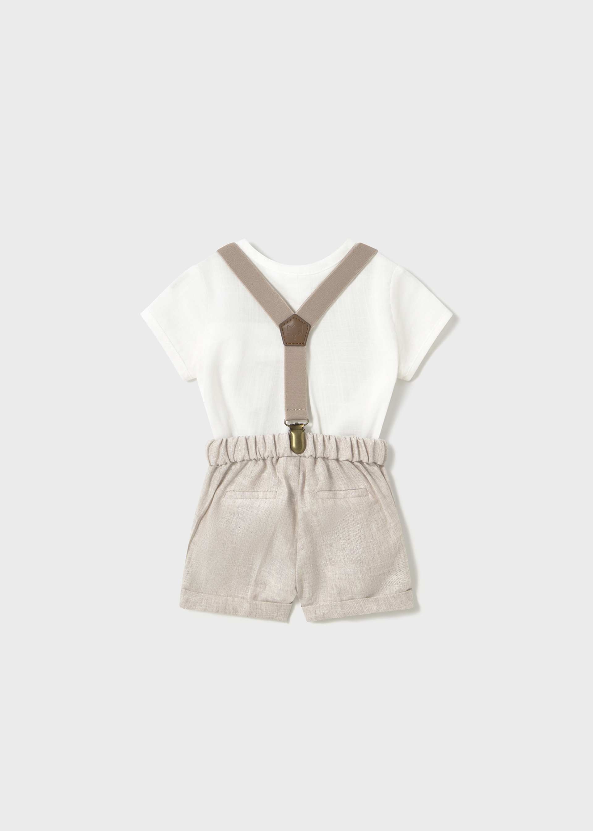 Newborn Shorts with Suspenders and Shirt Set Newborn Shorts with Suspenders and Shirt Set
