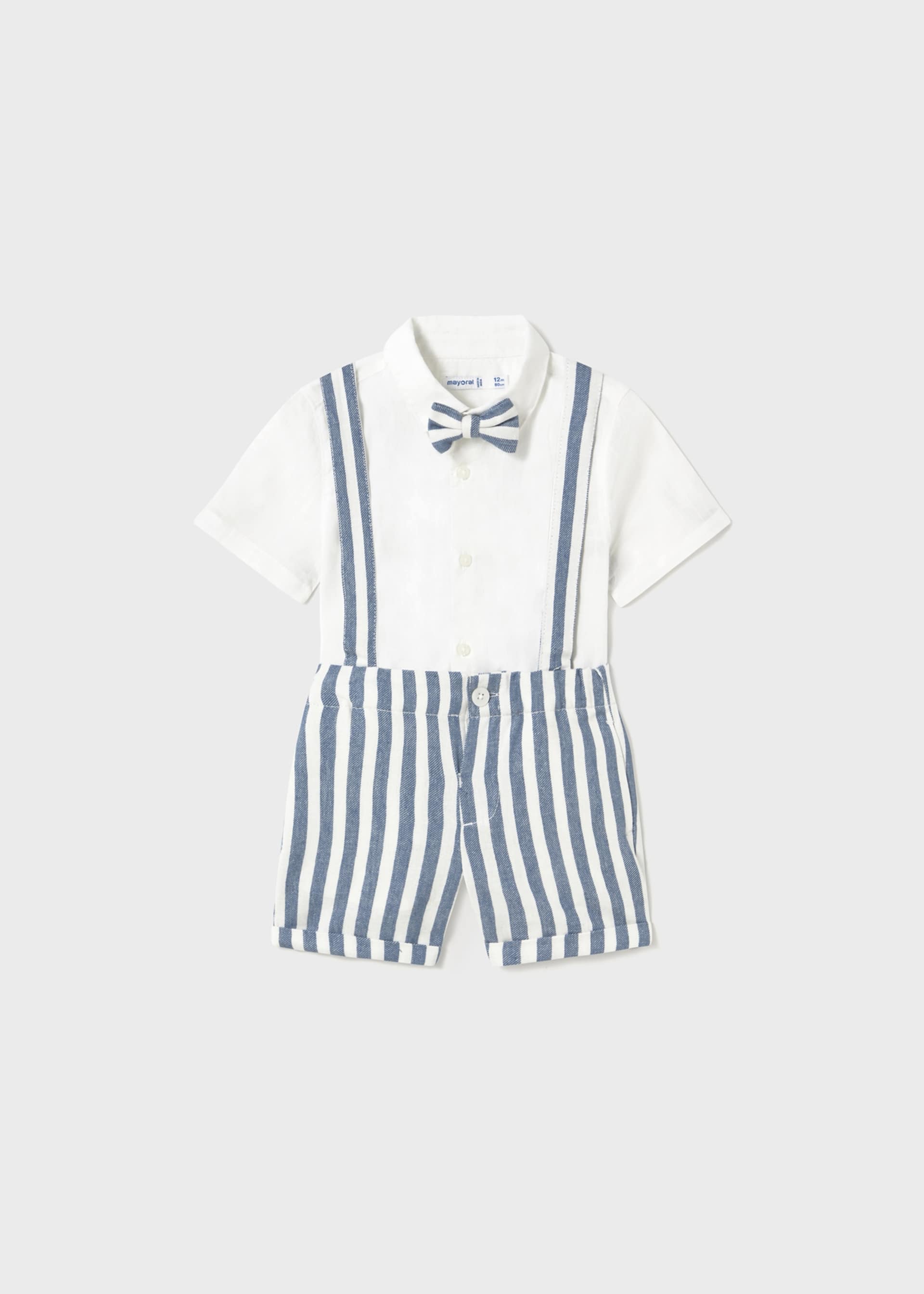Ensemble bermuda et chemise avec nœud papillon bébé Ensemble bermuda et chemise avec nœud papillon bébé