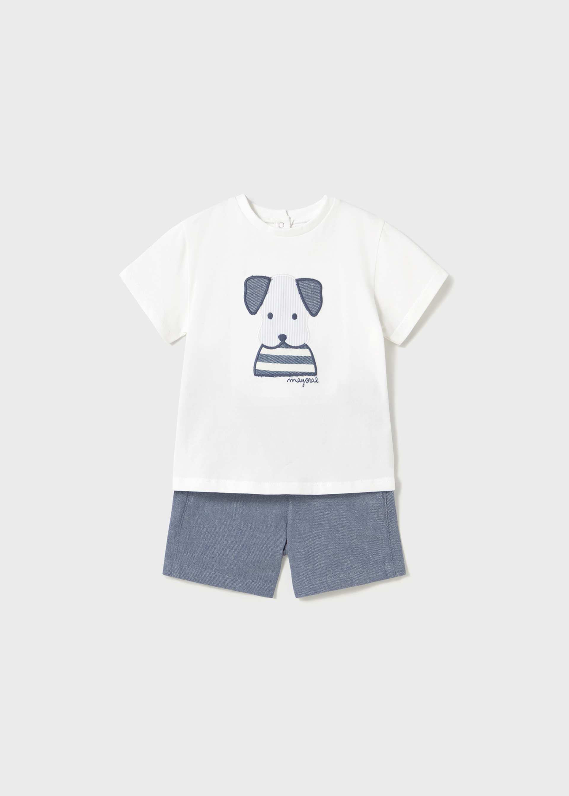 Conjunto bermuda y camiseta perro bebé