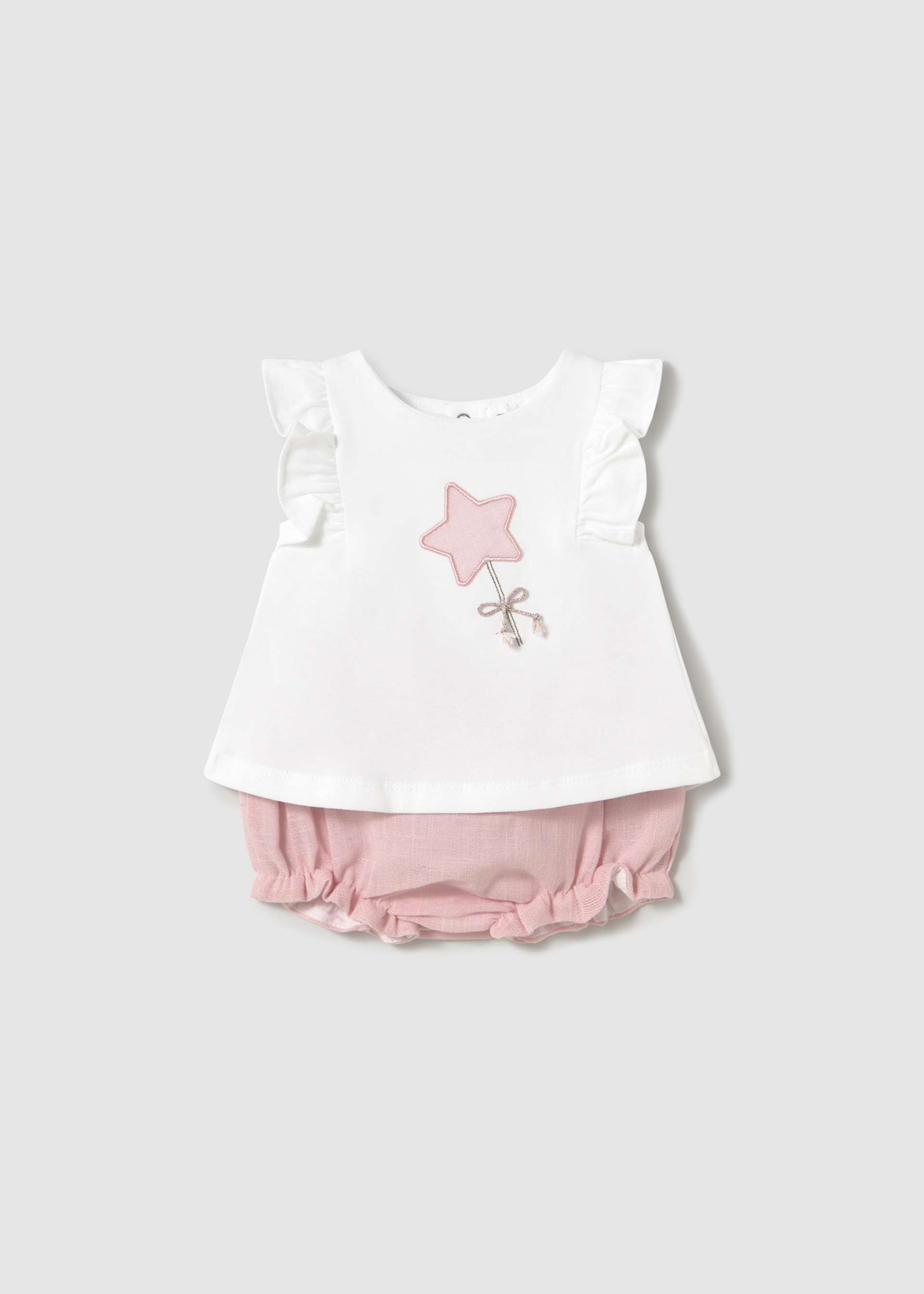 Conjunto tapa fraldas e t-shirt recém nascida