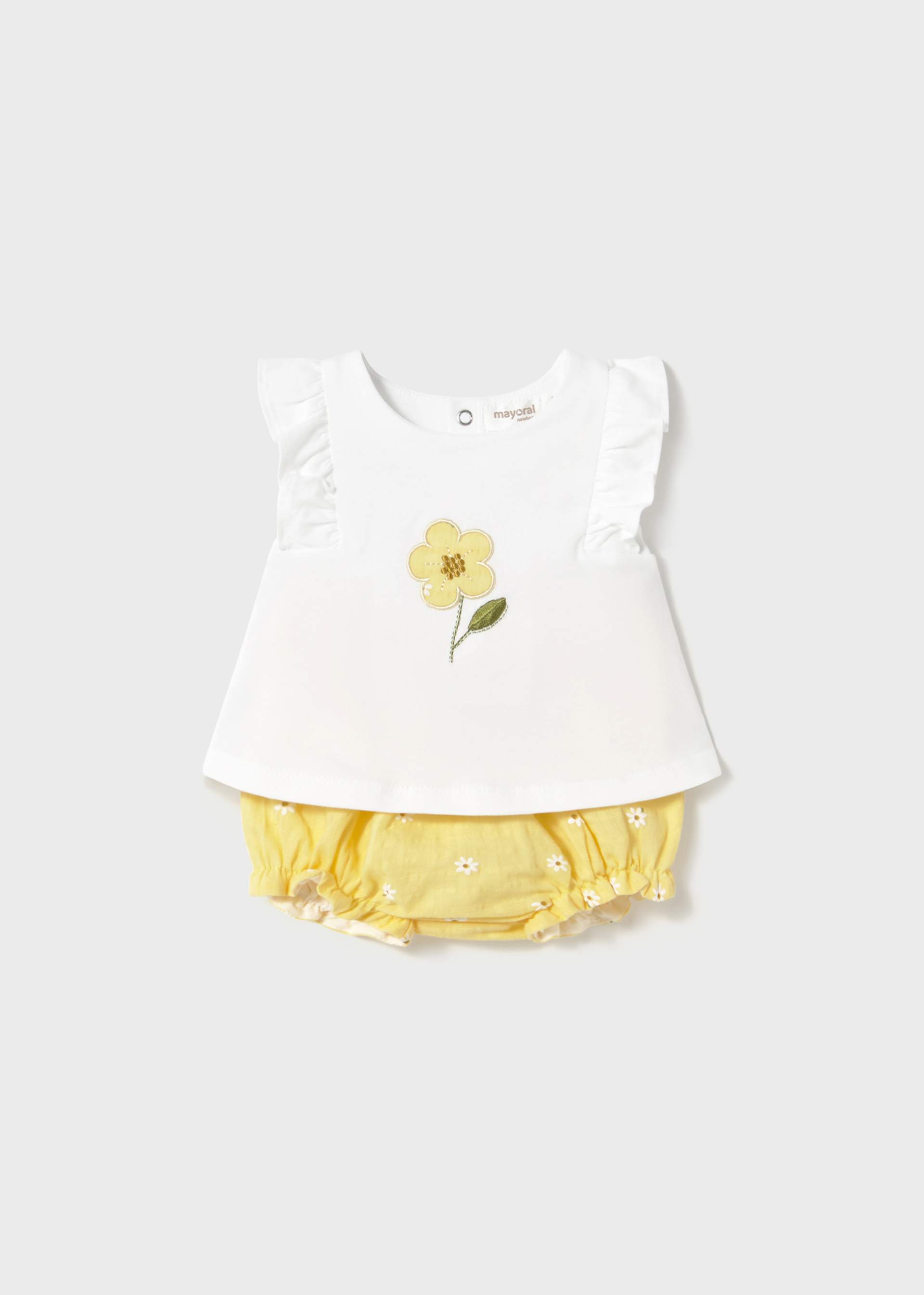 Newborn girl top and nappy cover set