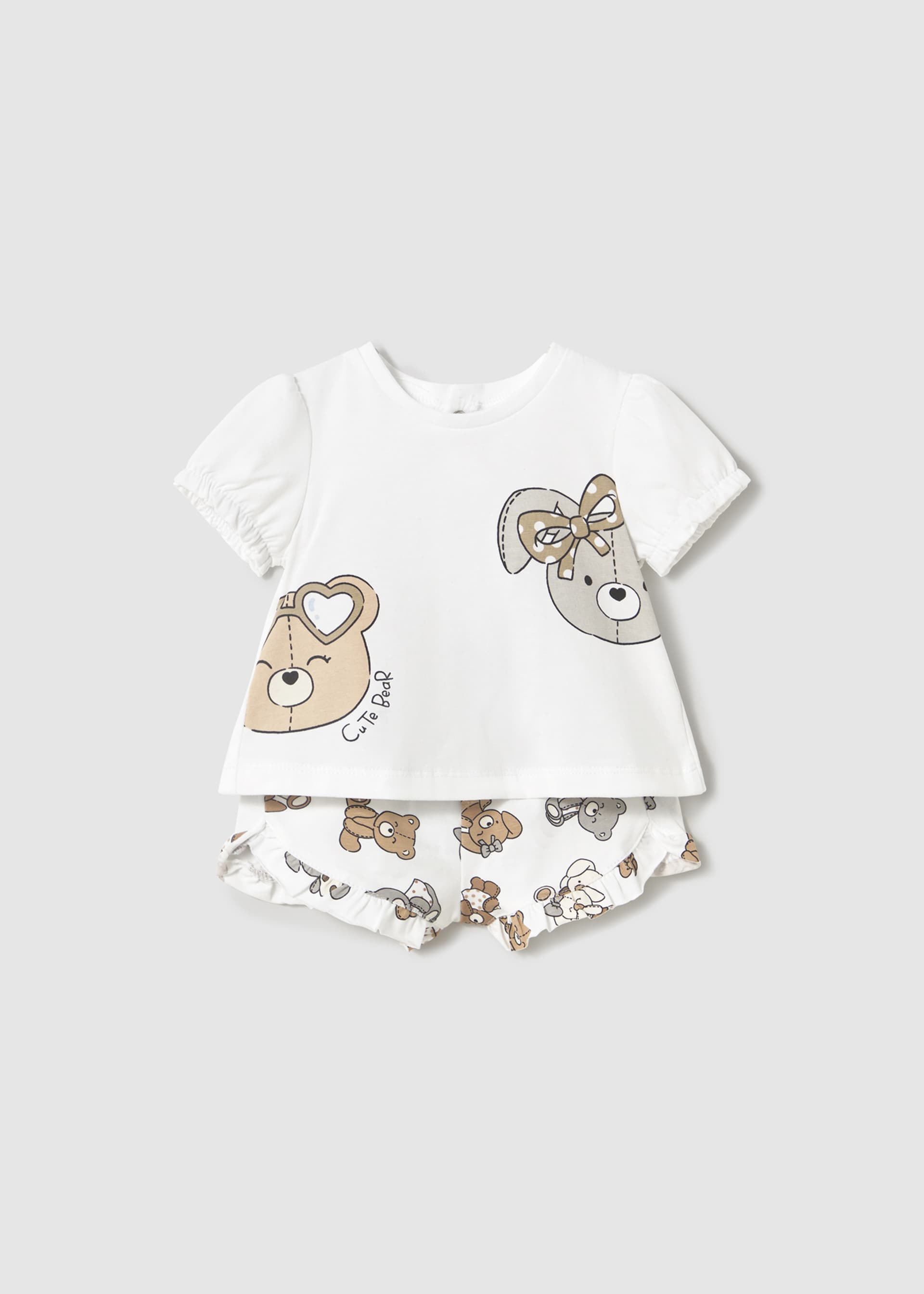Conjunto pantalón corto y camiseta recién nacida