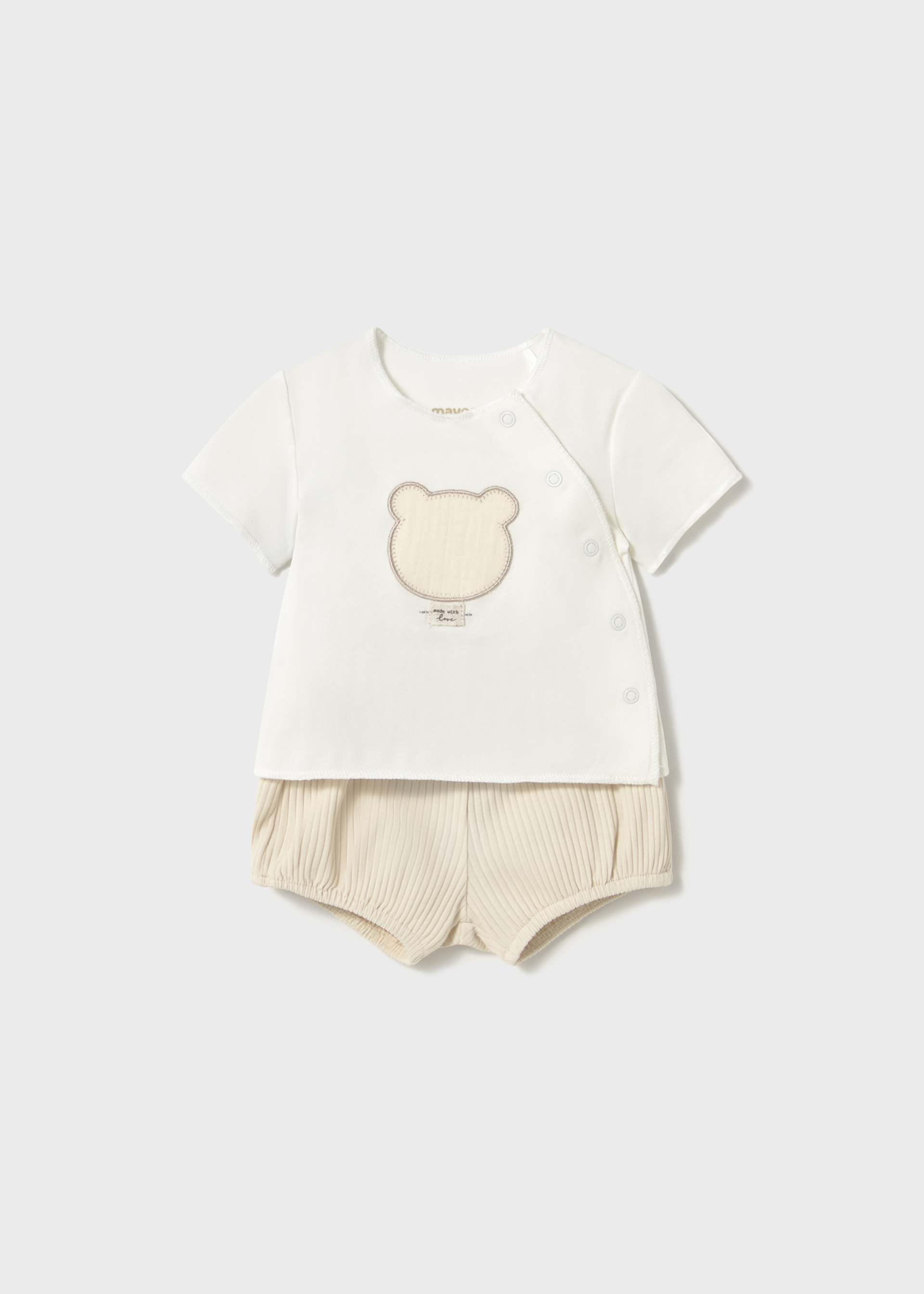 Newborn girl shorts and teddy top set