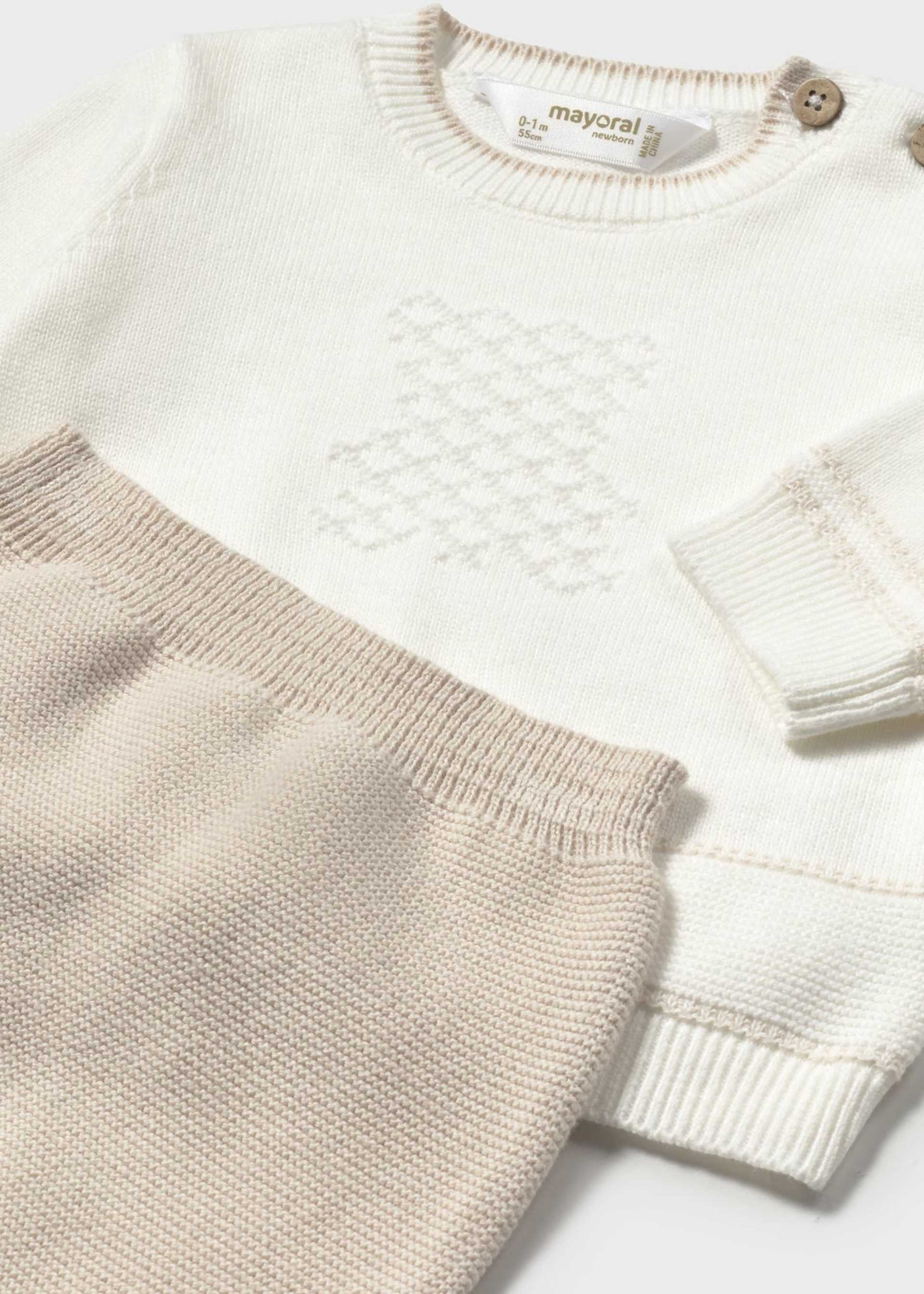 Conjunto polaina y jersey tricot recién nacido Conjunto polaina y jersey tricot recién nacido