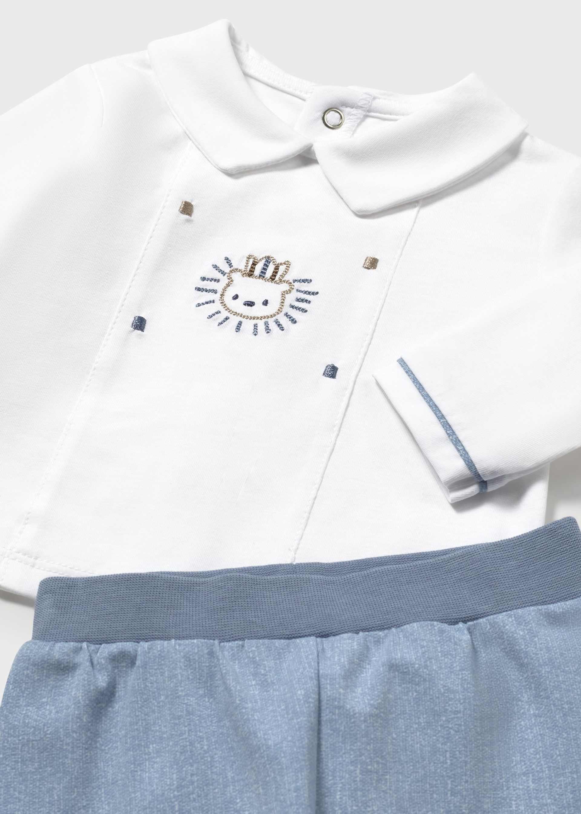 Newborn Pants and Collared T-Shirt Set