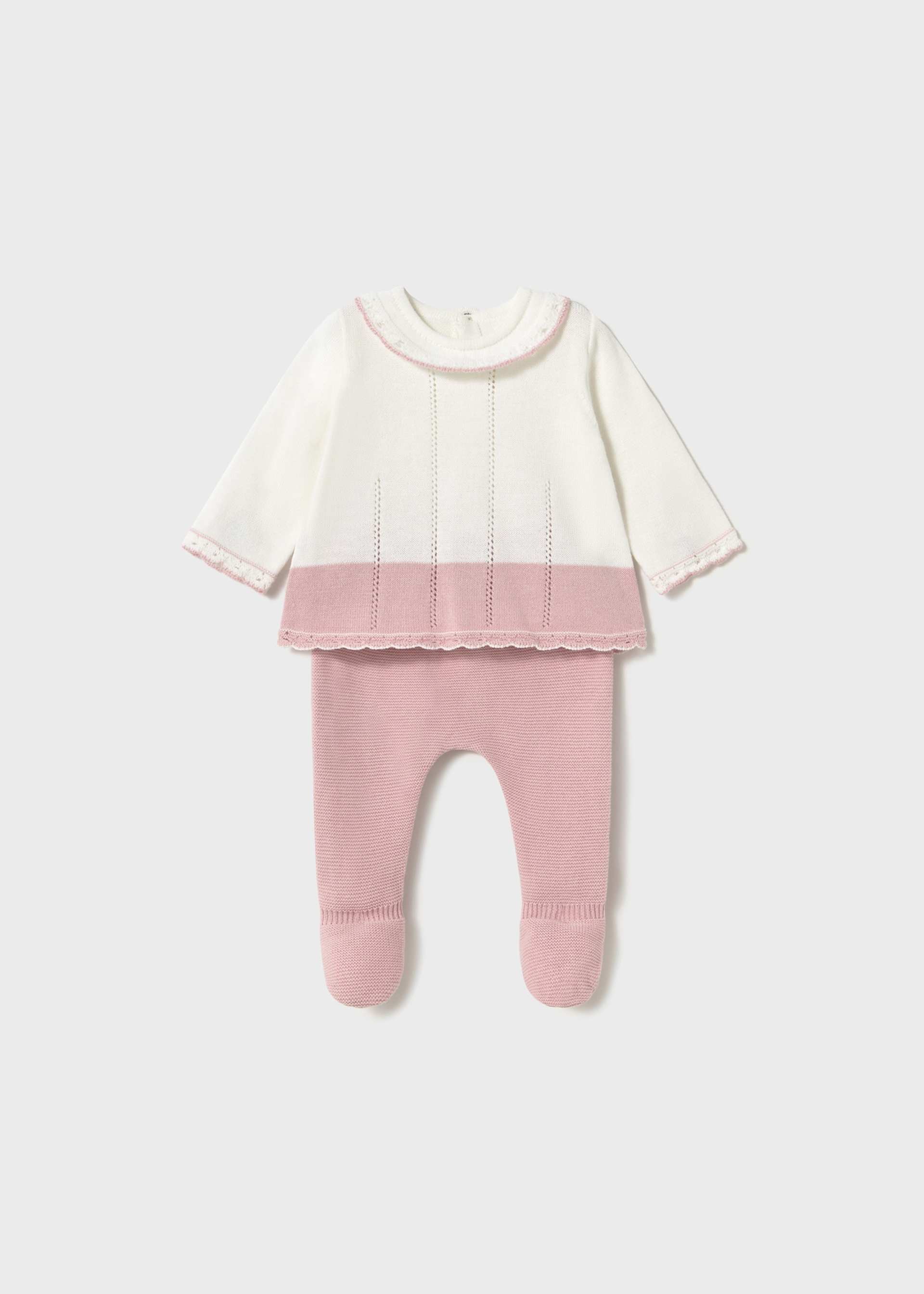 Completo ghettina e maglioncino maglia neonata