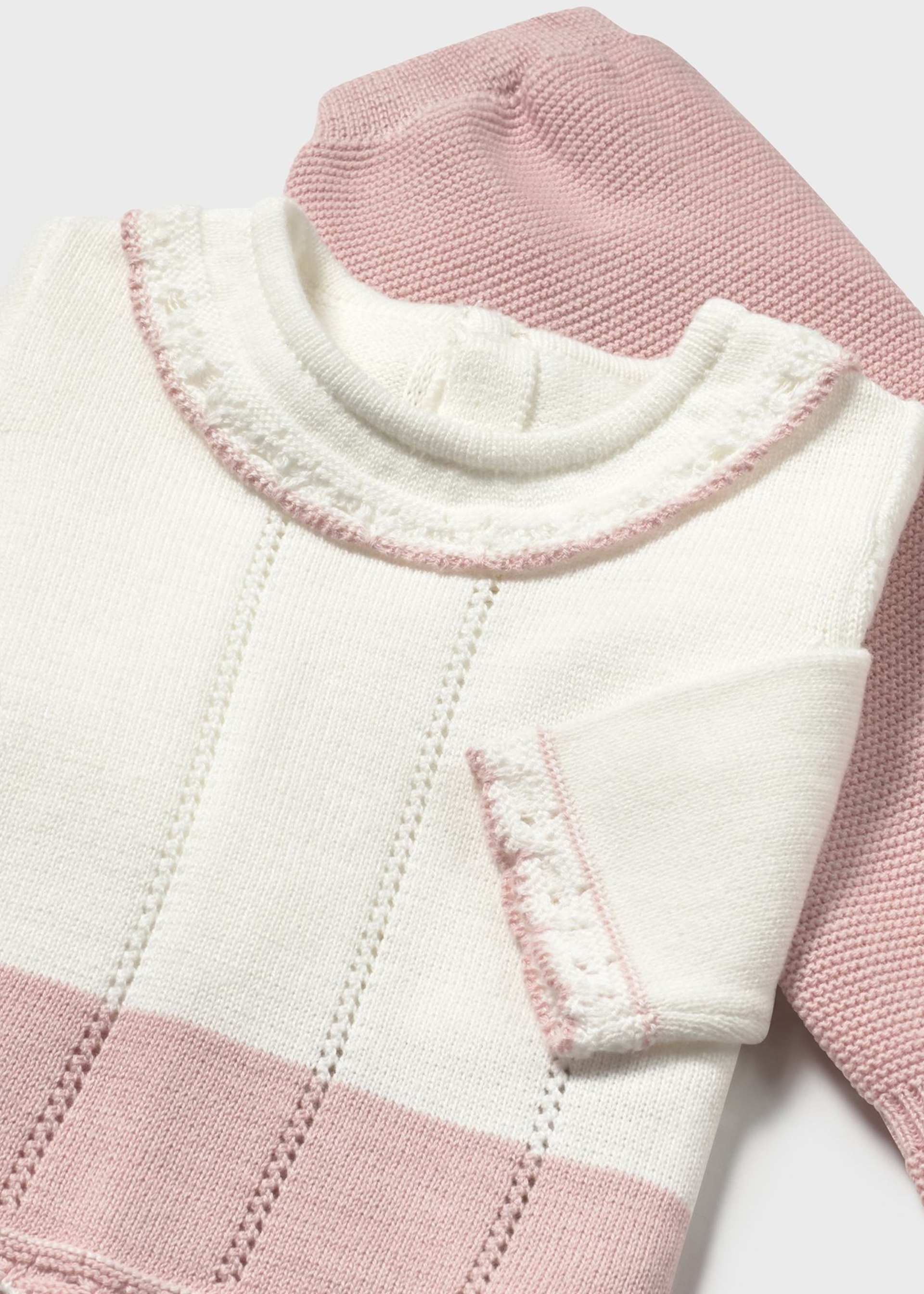 Completo ghettina e maglioncino maglia neonata