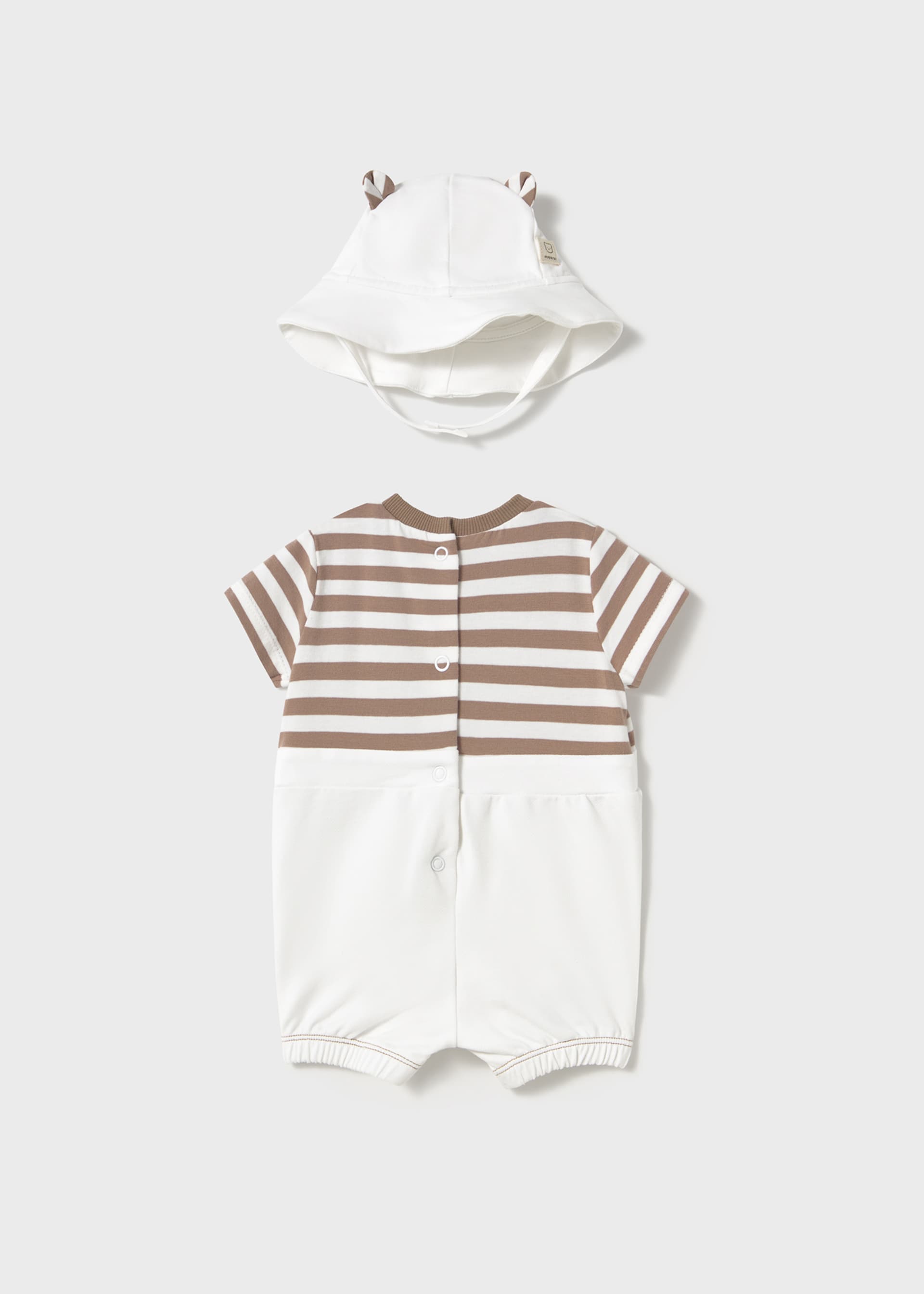 Pelele peto simulado osito con gorro recién nacido Pelele peto simulado osito con gorro recién nacido