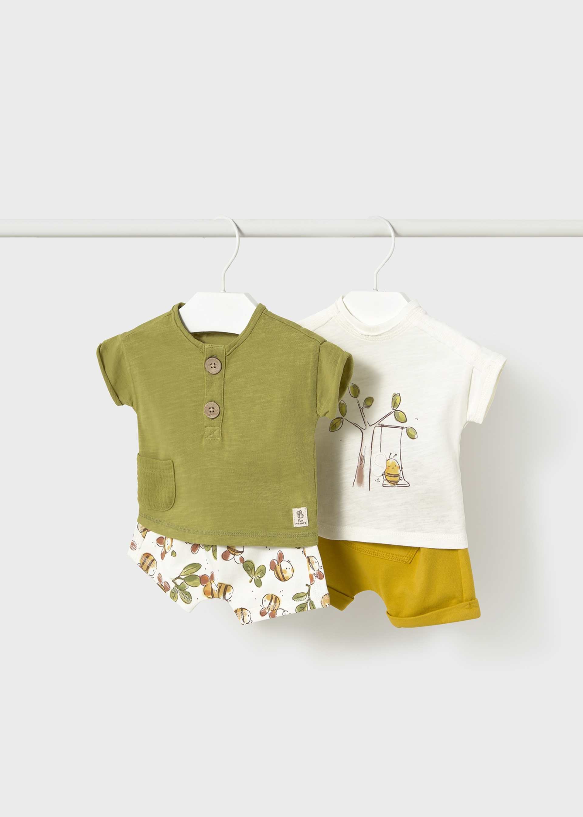 Conjunto 4 peças calções recém nascido