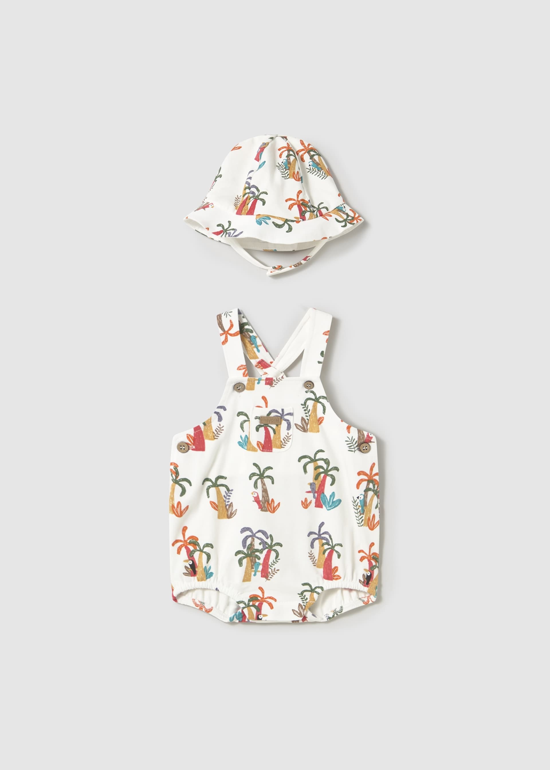 Peto corto bombacho con gorro recién nacido Peto corto bombacho con gorro recién nacido