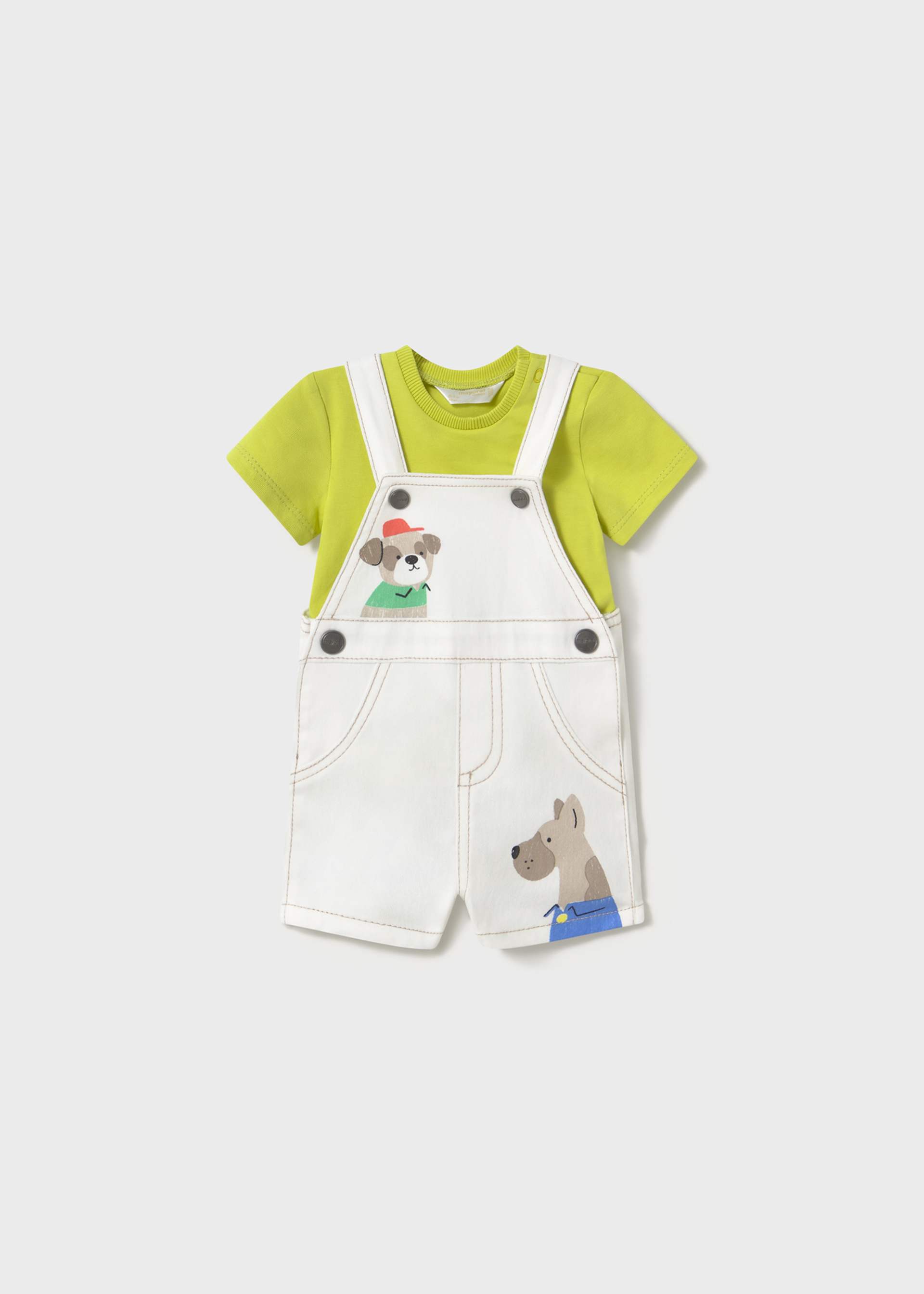 Newborn boy dungarees and t-shirt set