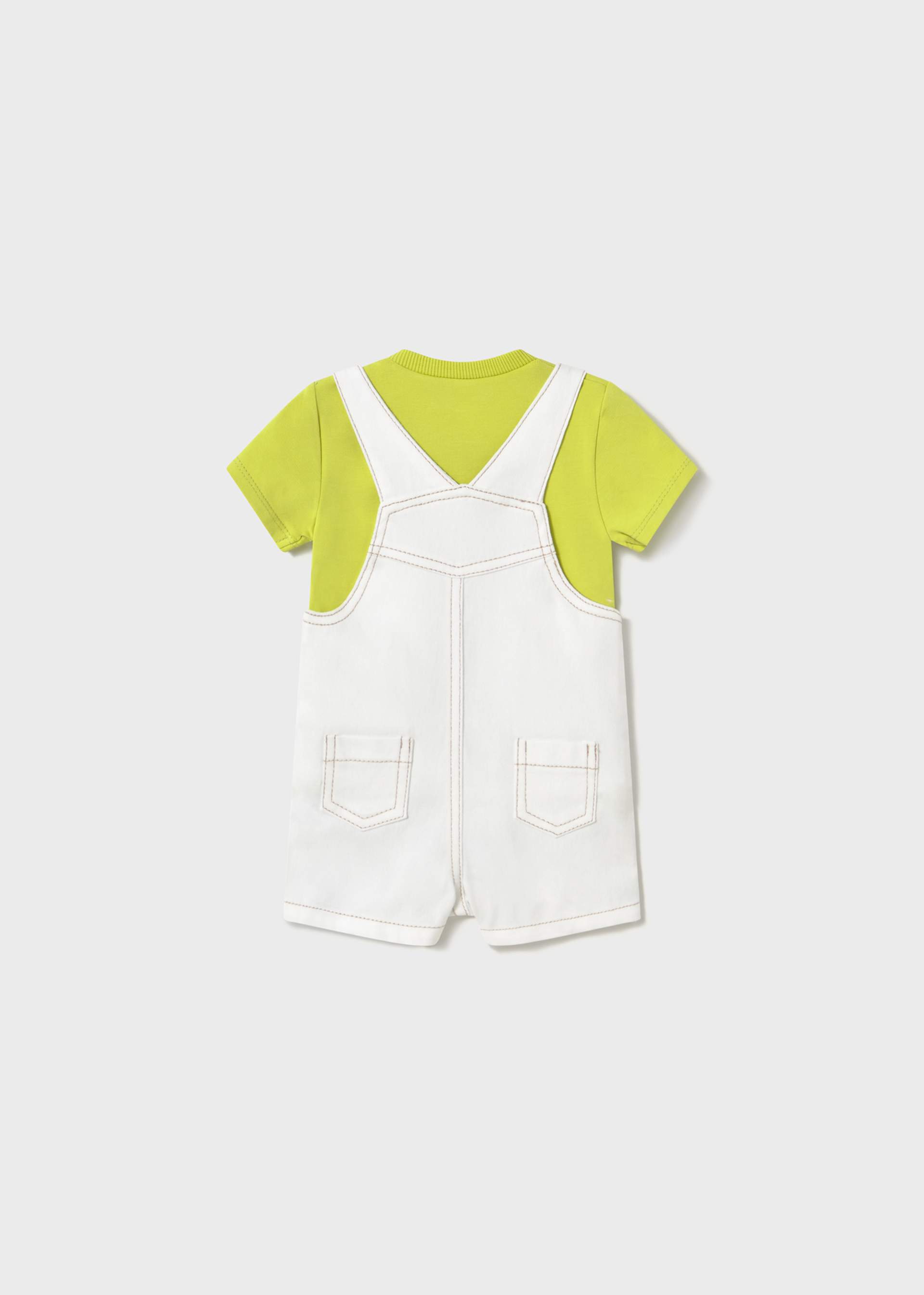 Newborn boy dungarees and t-shirt set