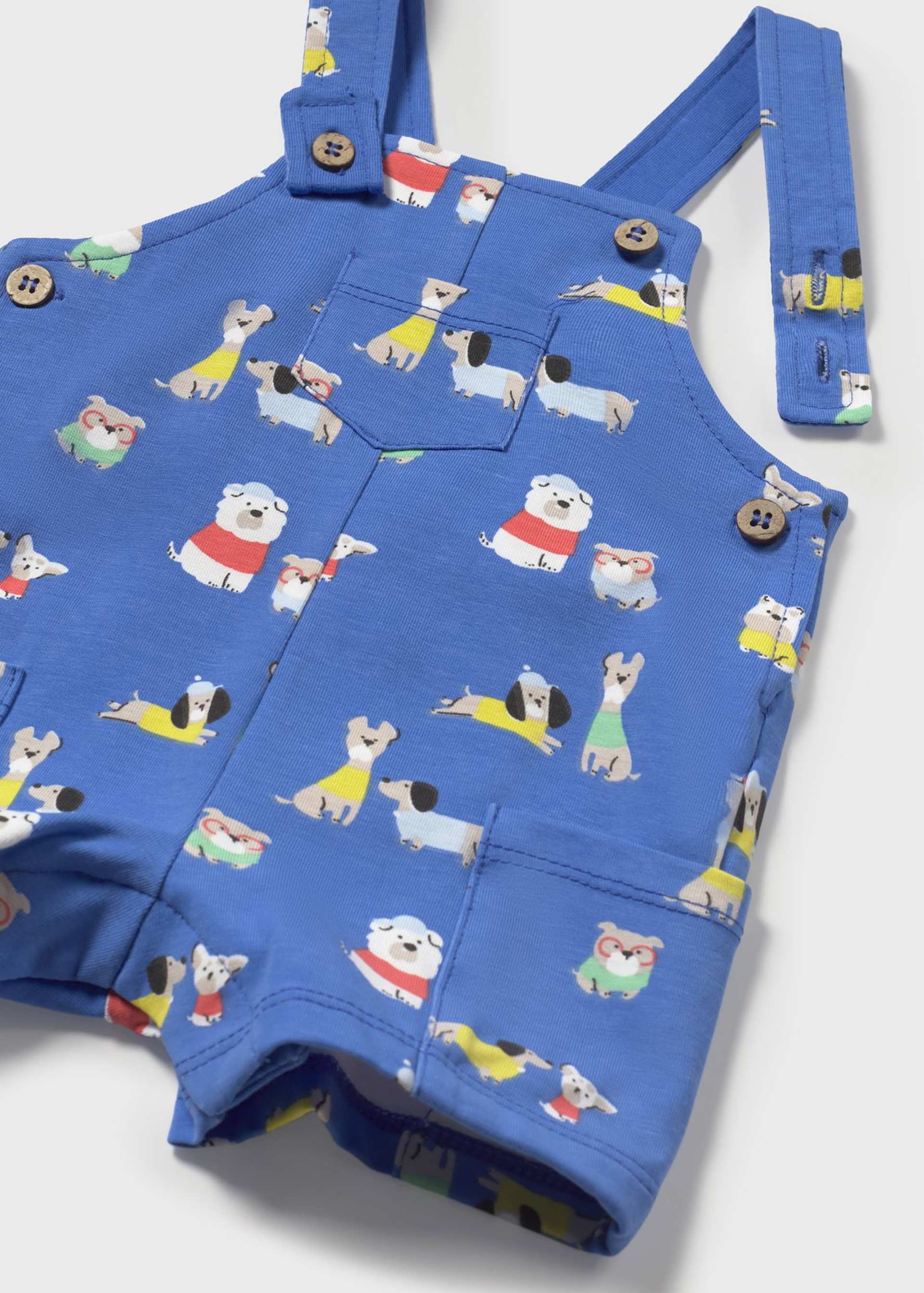 Ensemble 3 pièces salopette imprimée nouveau-né Ensemble 3 pièces salopette imprimée nouveau-né