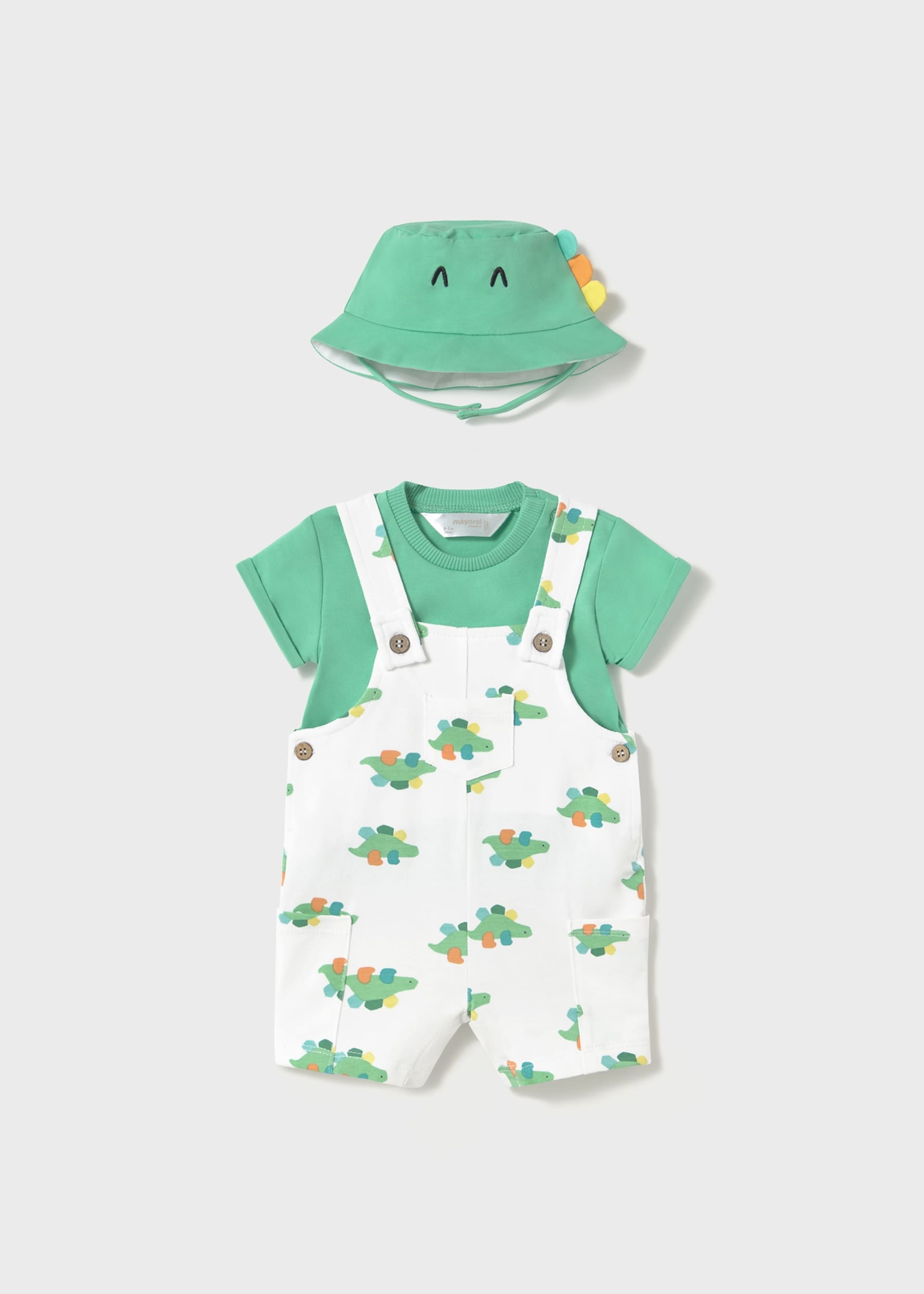 Conjunto 3 piezas peto estampado recién nacido