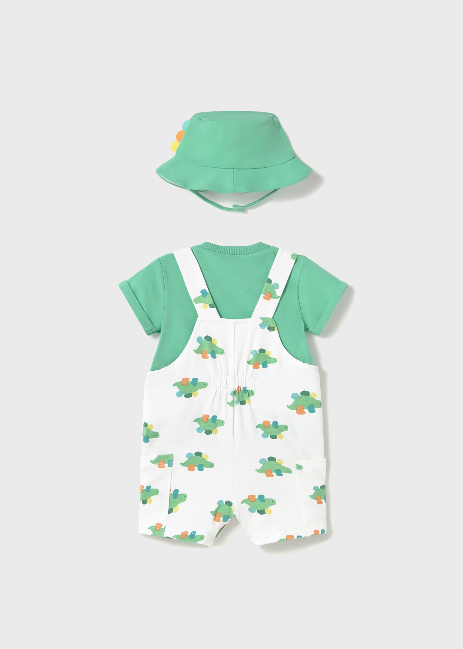 Conjunto 3 piezas peto estampado recién nacido