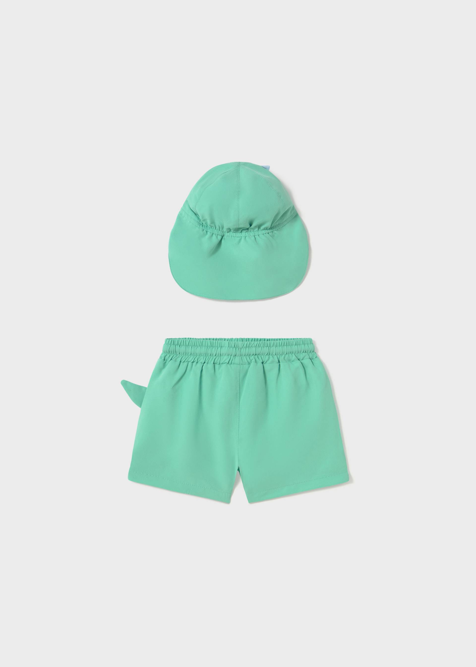 Conjunto bañador y gorra interactivos protección solar bebé