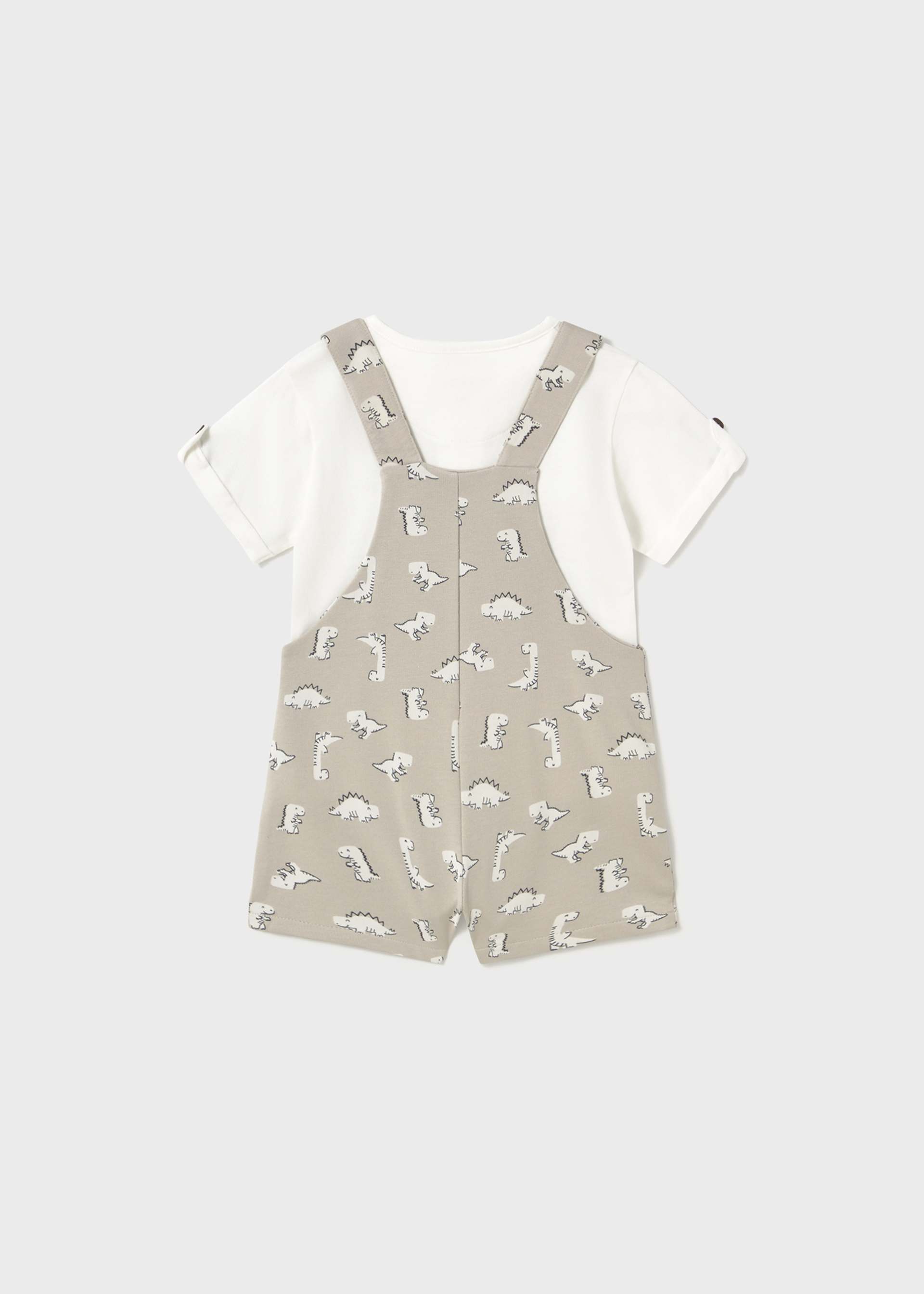Baby print dungarees set with t-shirt