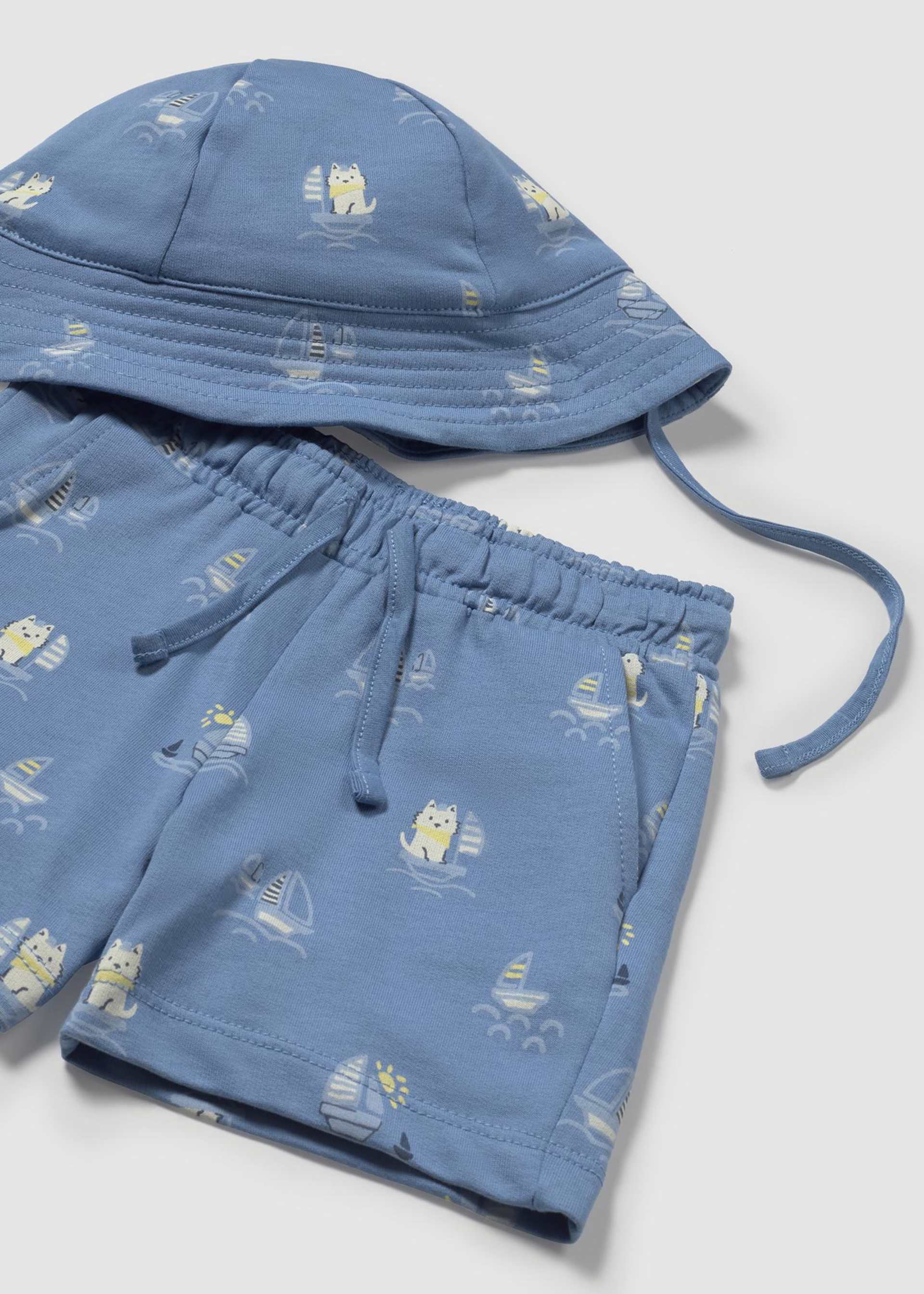 Baby 3 piece set with print hat