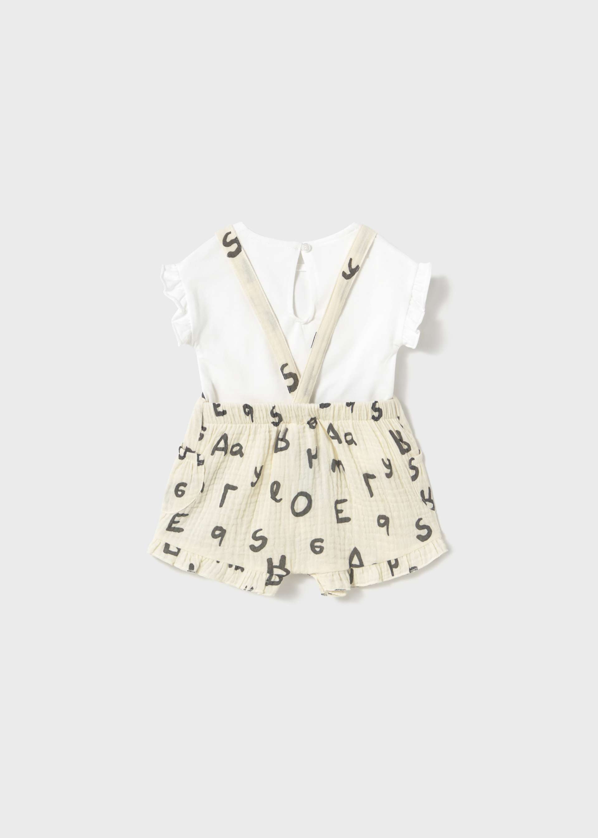 Newborn girl dungarees and top set