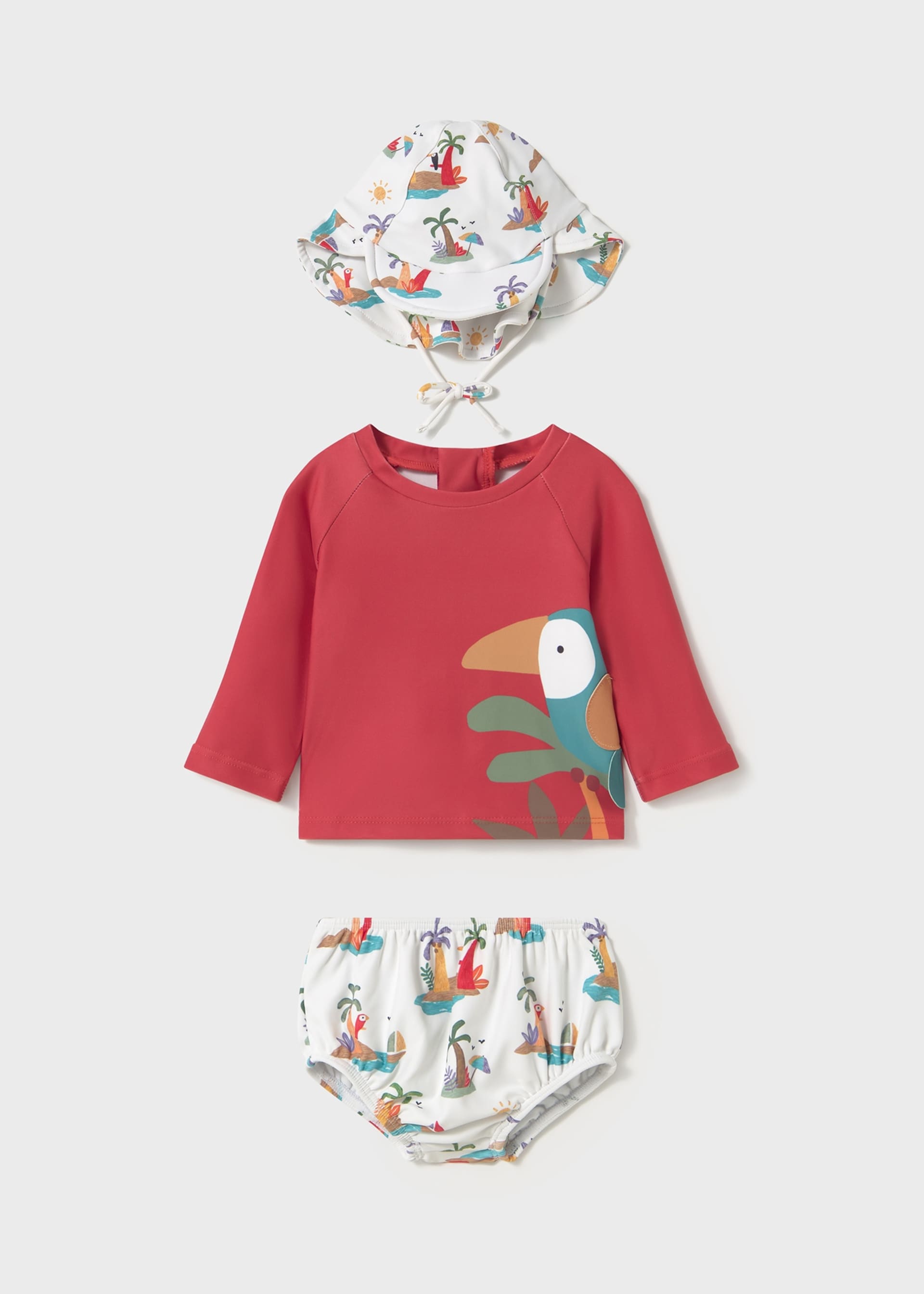 Conjunto 3 piezas baño camiseta protección solar recién nacida Conjunto 3 piezas baño camiseta protección solar recién nacida