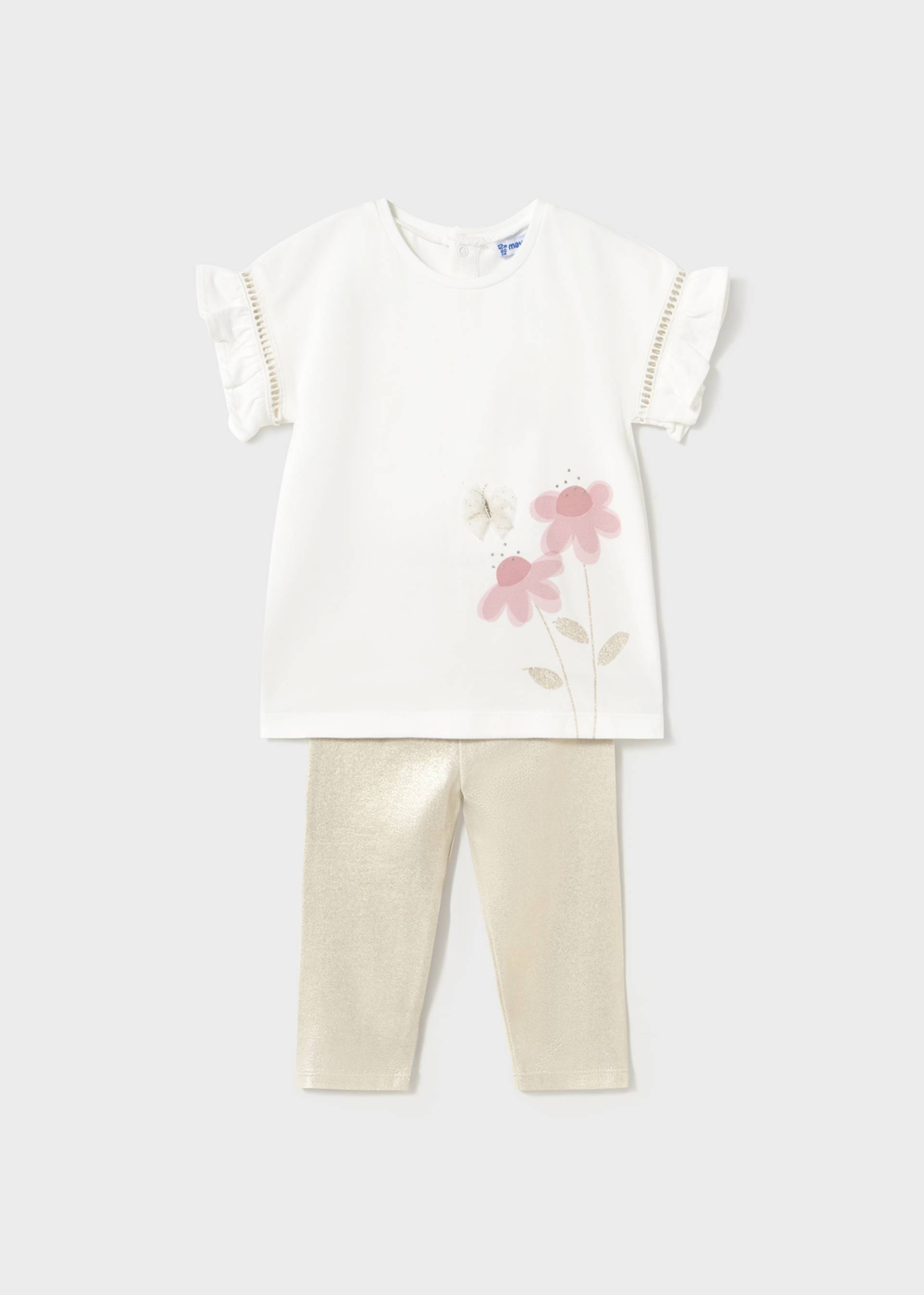 Ensemble leggings et t-shirt applique en tulle bébé Ensemble leggings et t-shirt applique en tulle bébé