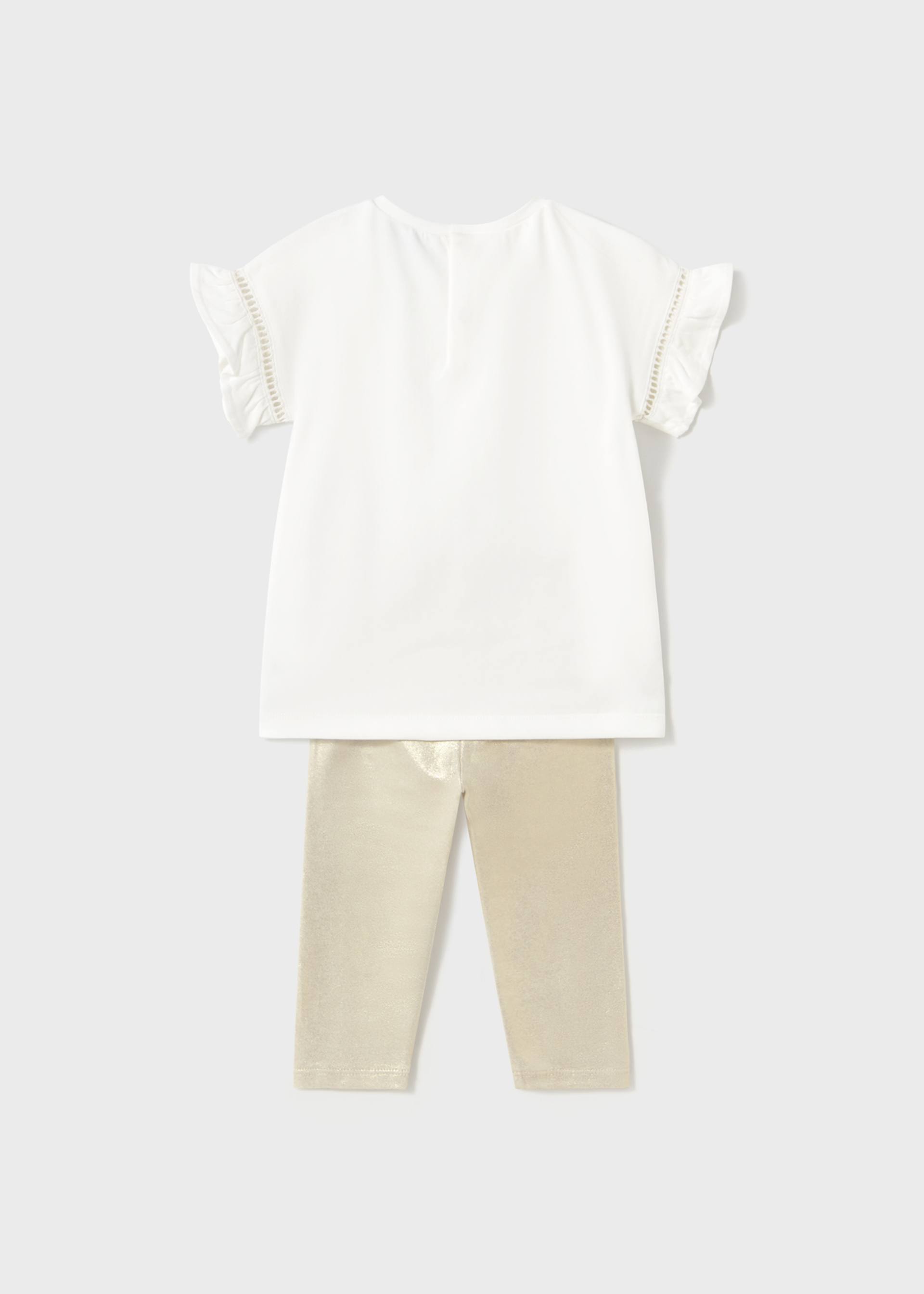 Baby tulle applique top with leggings set