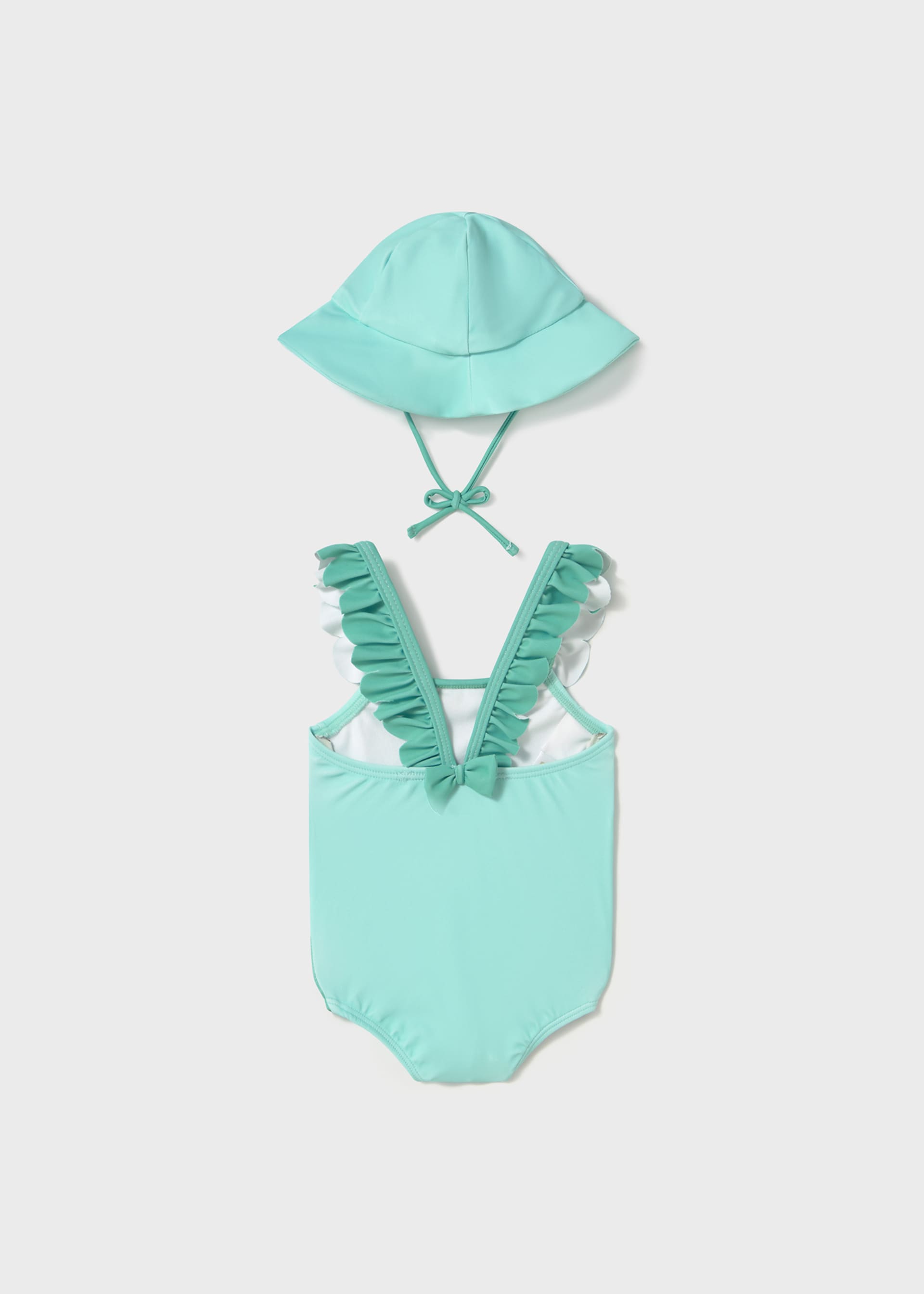 Bañador con gorro protección solar recién nacida