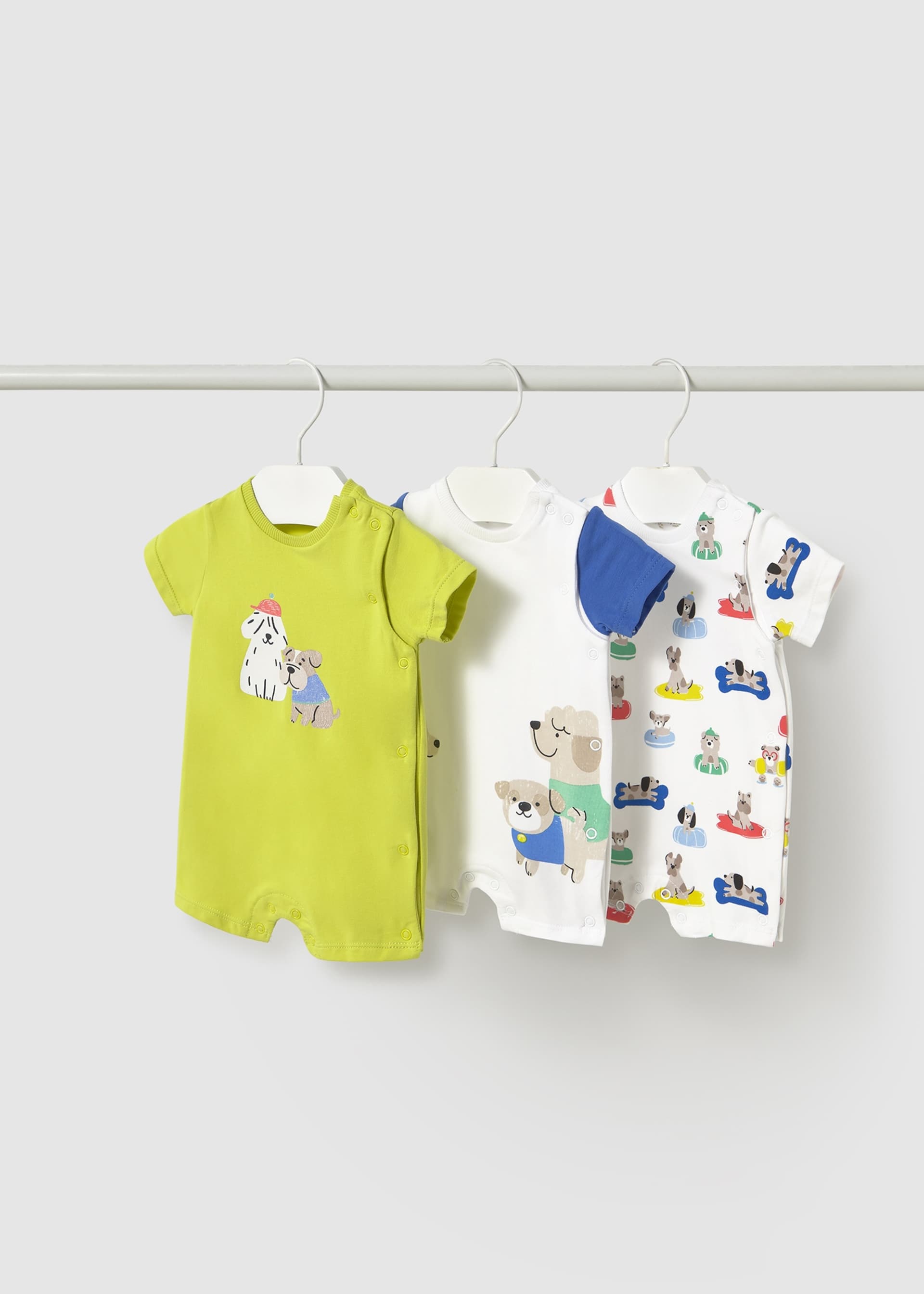 Newborn boy set of 3 short rompers