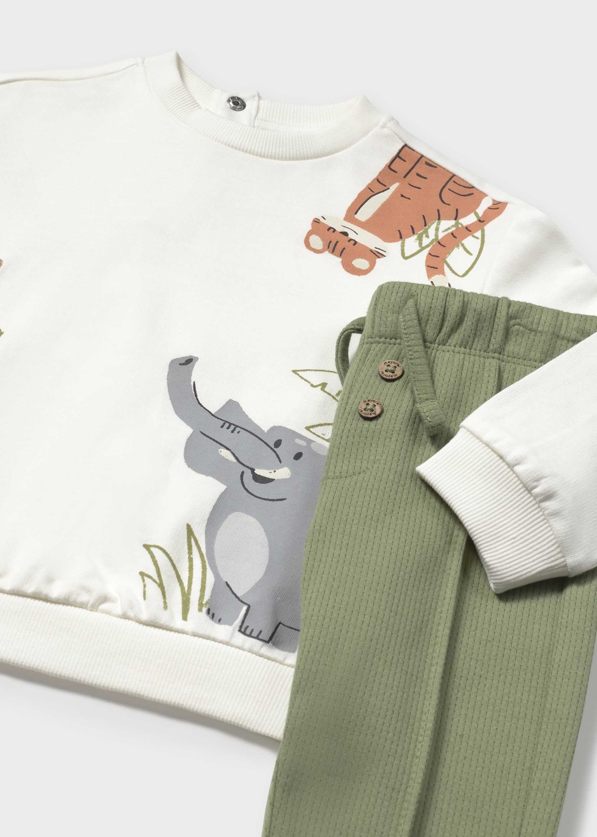 Φόρμα με φούτερ σταμπωτό μωρό