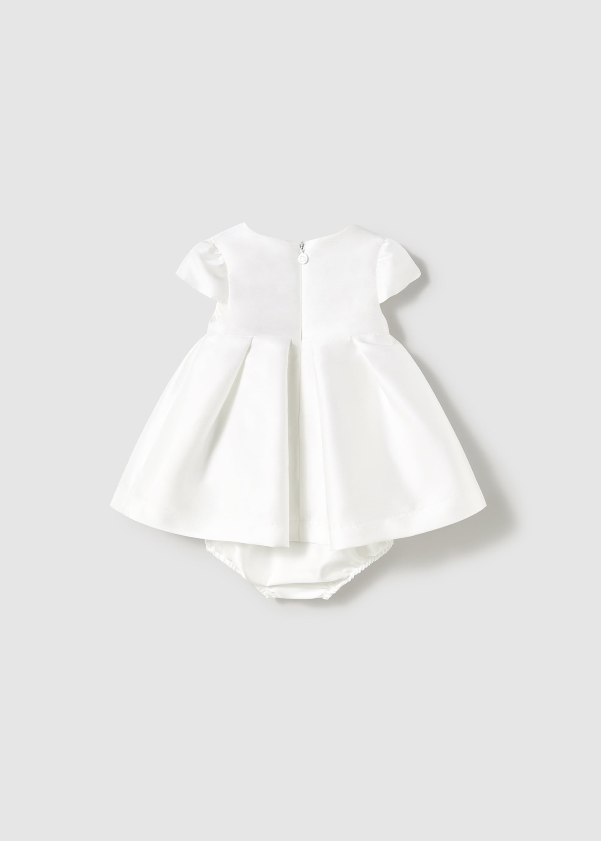 Robe en mikado avec bloomer nouveau-né Robe en mikado avec bloomer nouveau-né