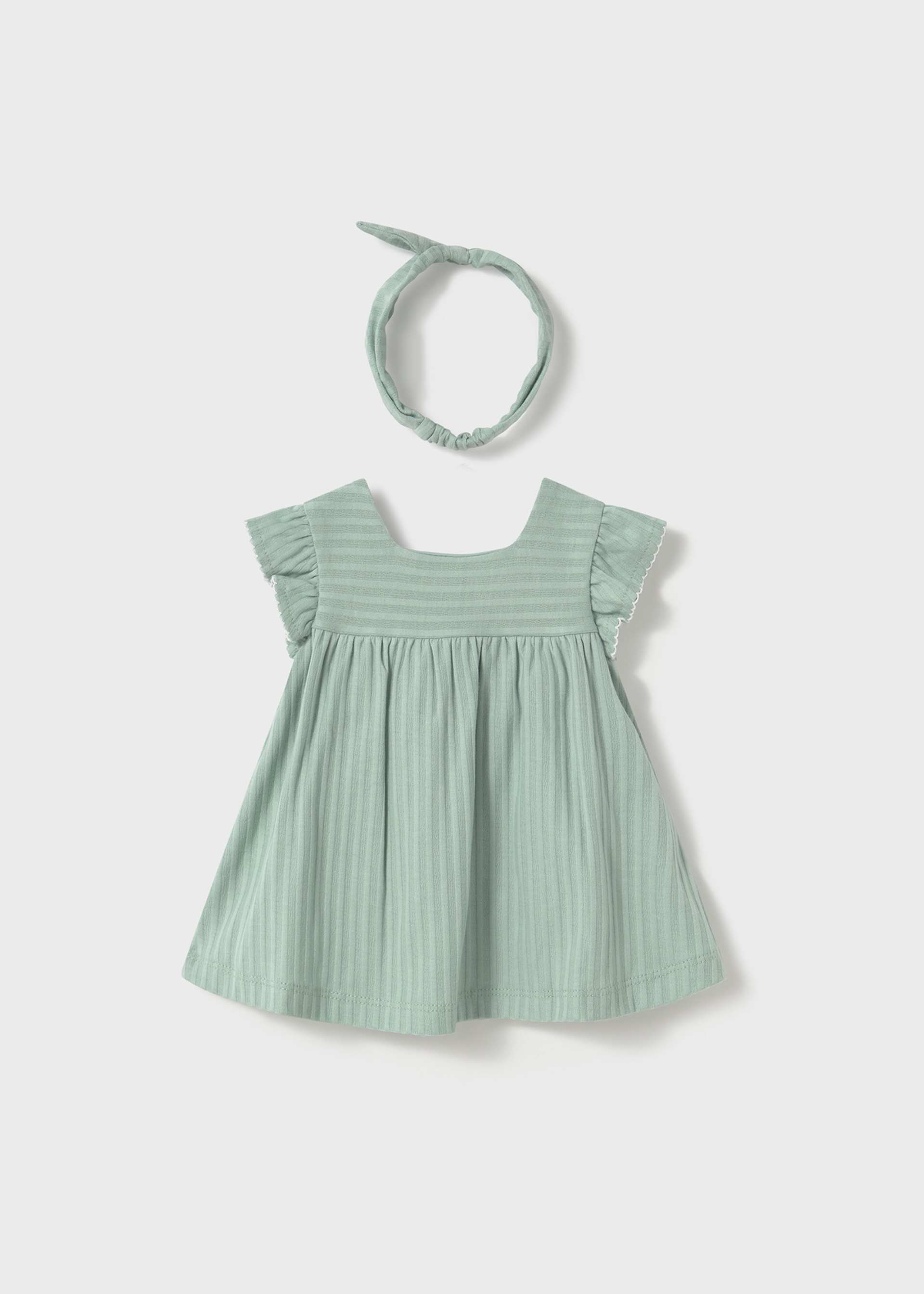 Newborn girl button down dress with headband Newborn girl button down dress with headband