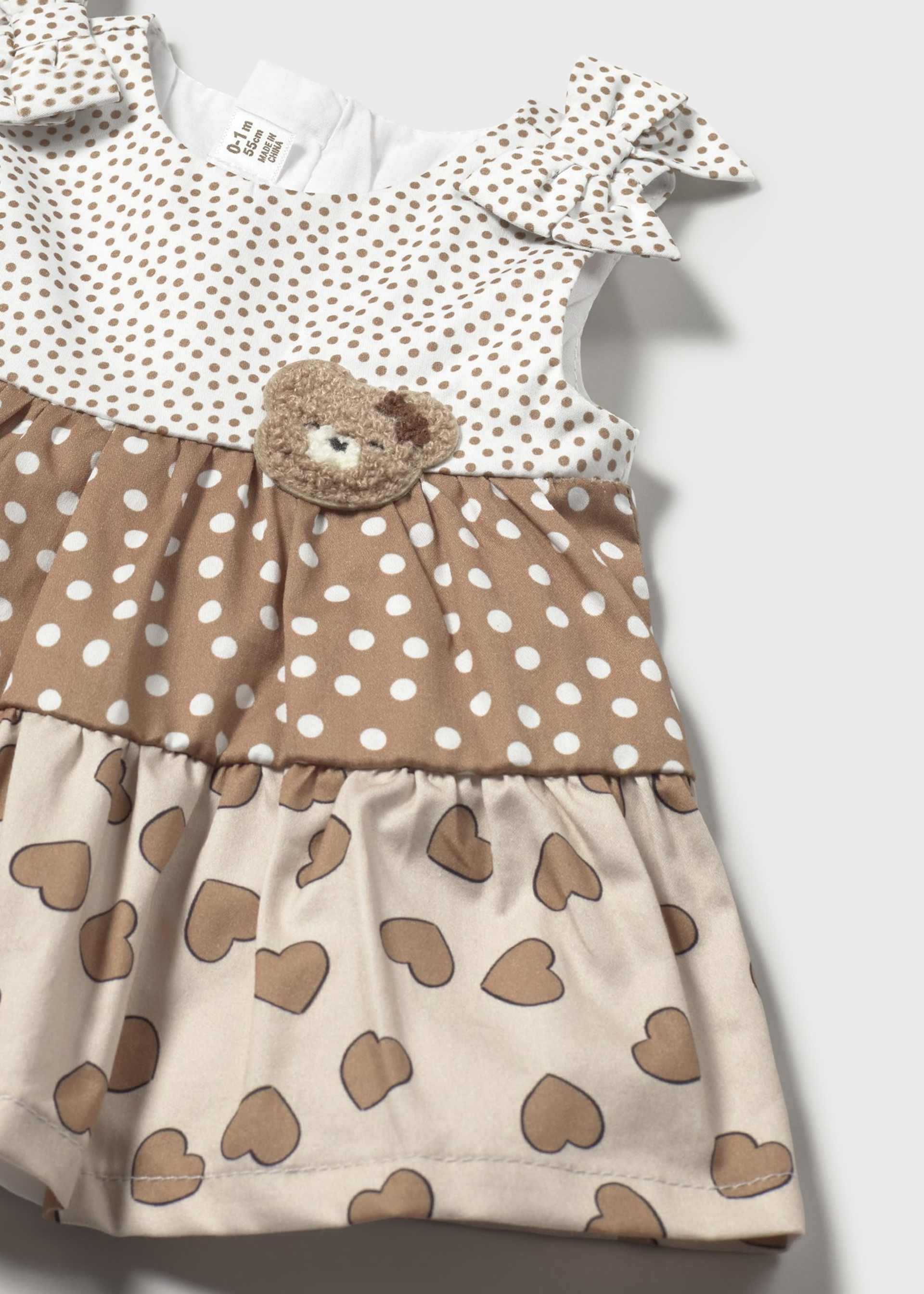 Rochie combinata volane nou-nascut