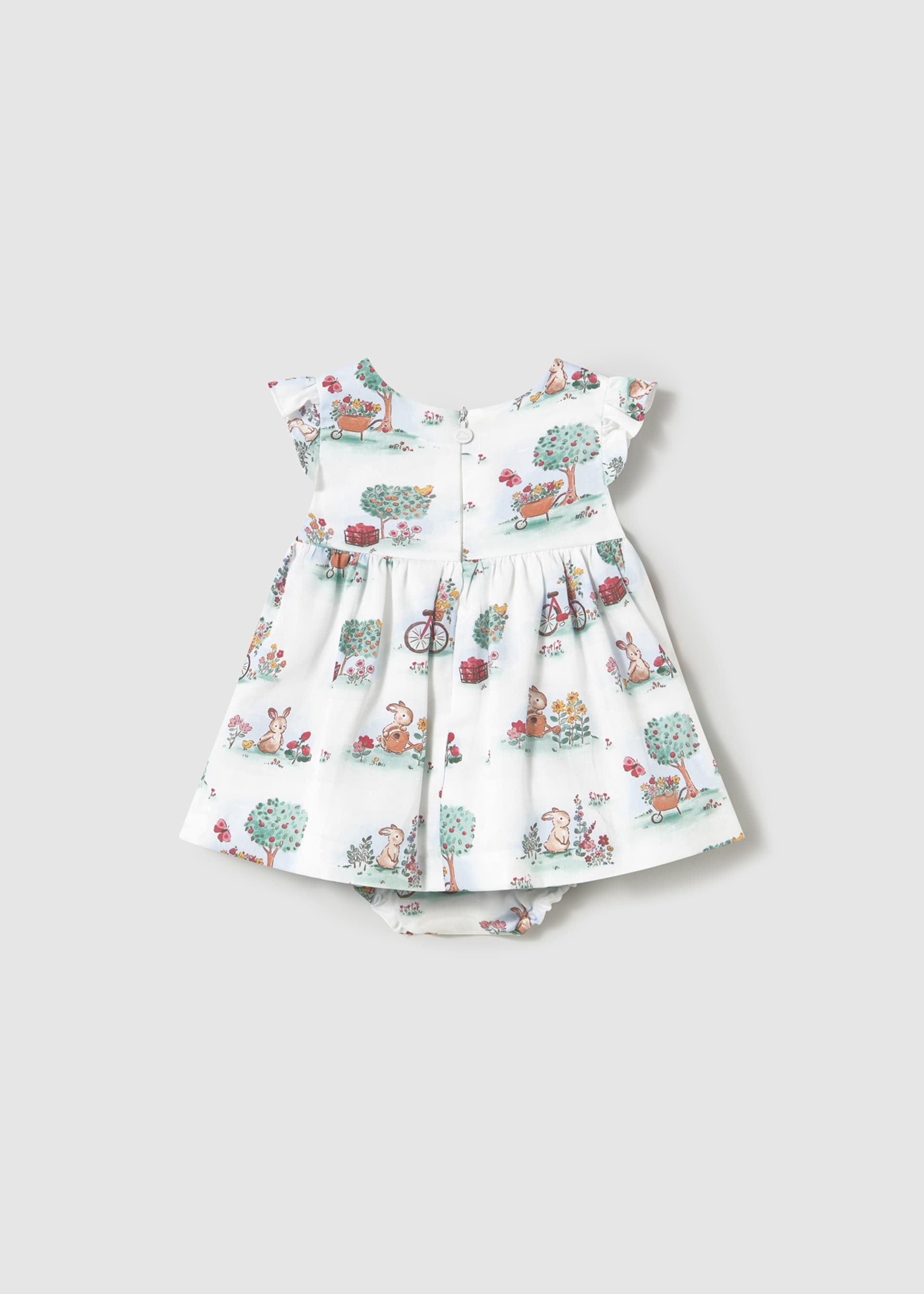Newborn girl print dress with nappy cover Newborn girl print dress with nappy cover