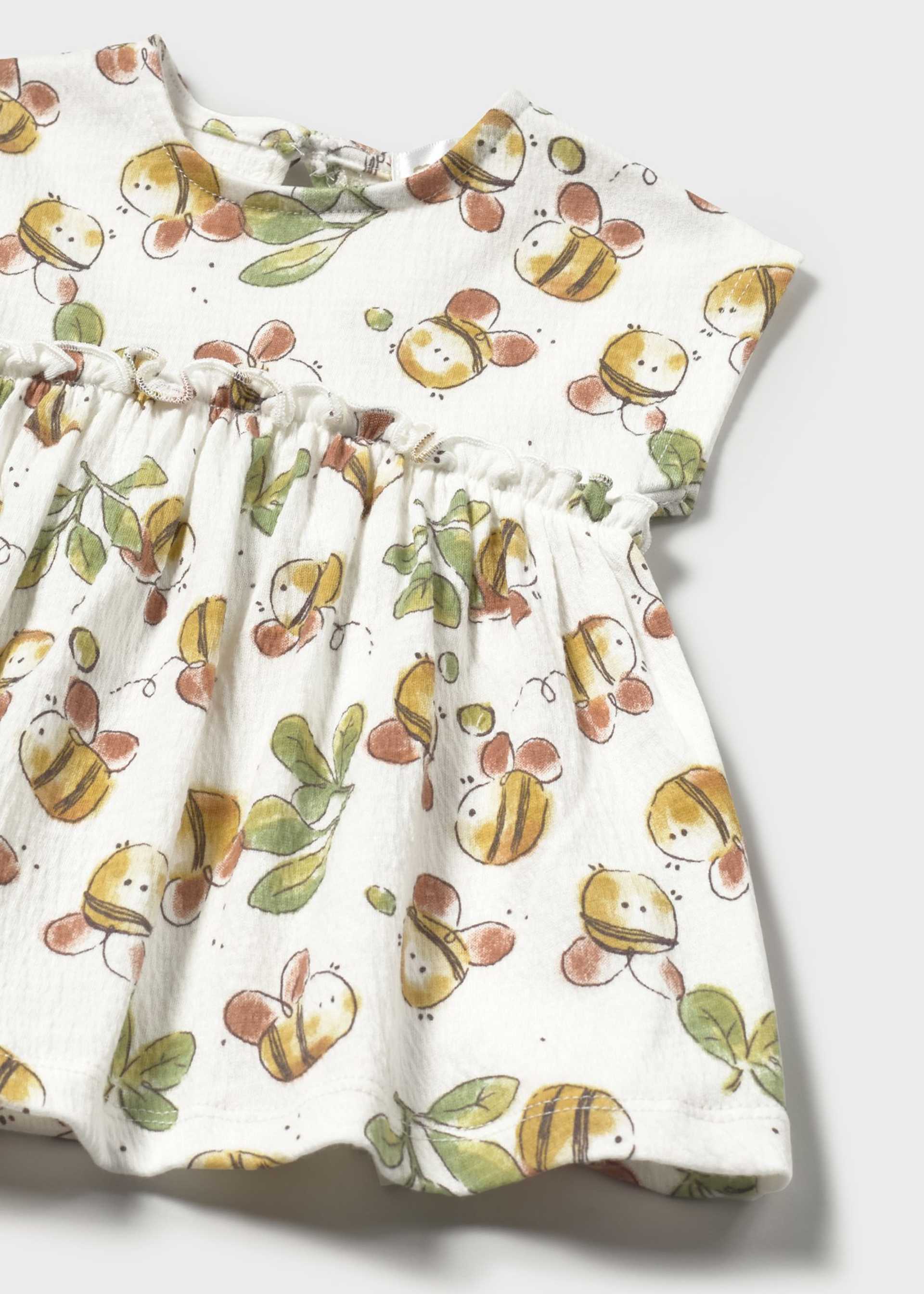 Newborn girl casual print dress