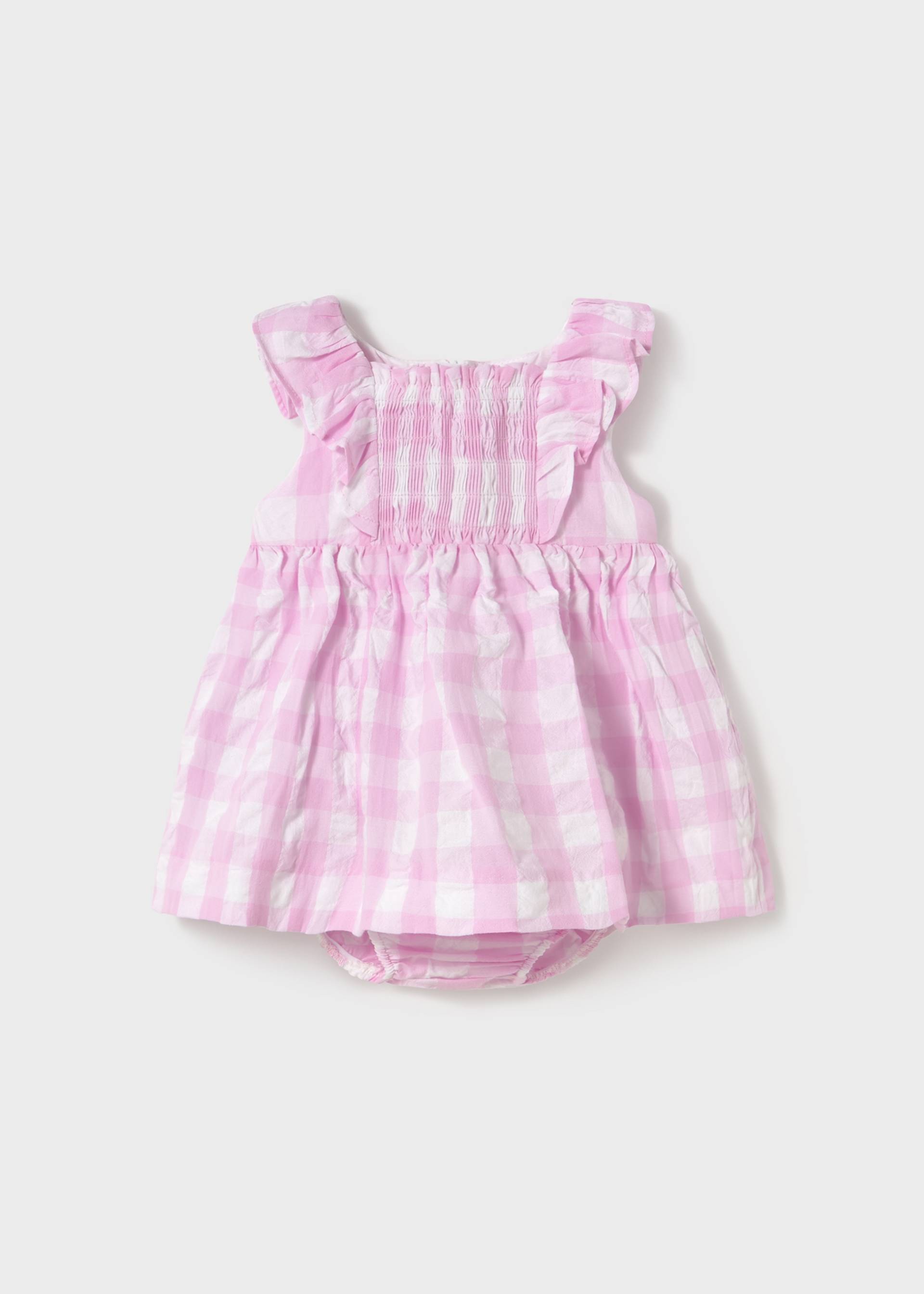Vestido com tapa fraldas vichy bebé