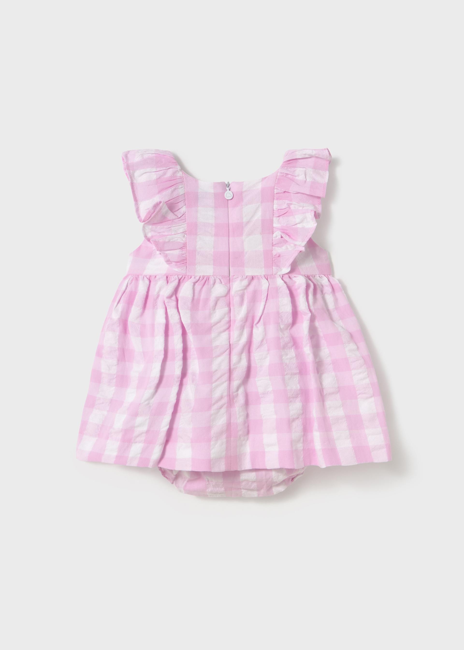 Baby gingham dress with nappy cover