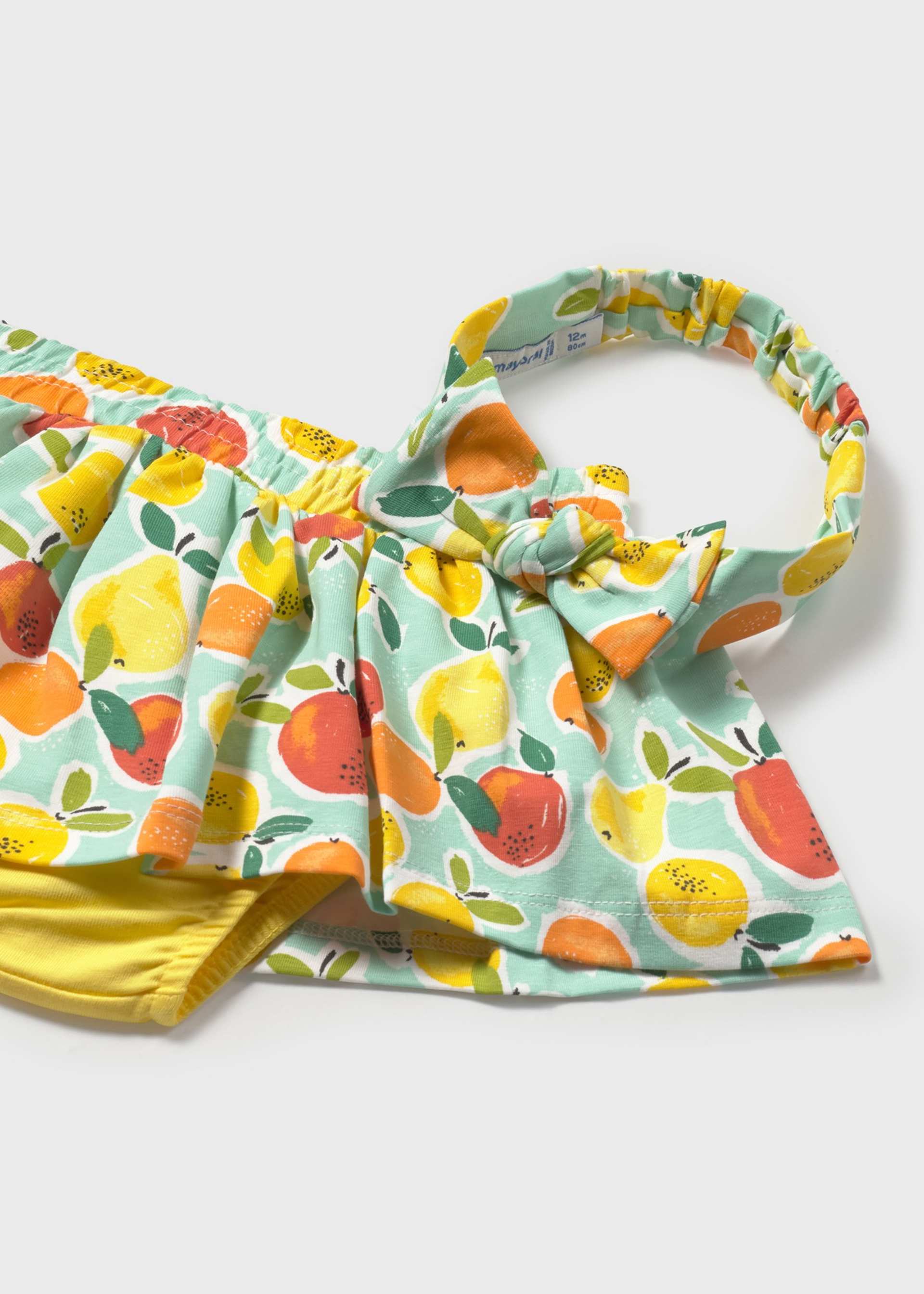 Komplet niemowlęcy 3-częściowy we wzory z opaską Komplet niemowlęcy 3-częściowy we wzory z opaską