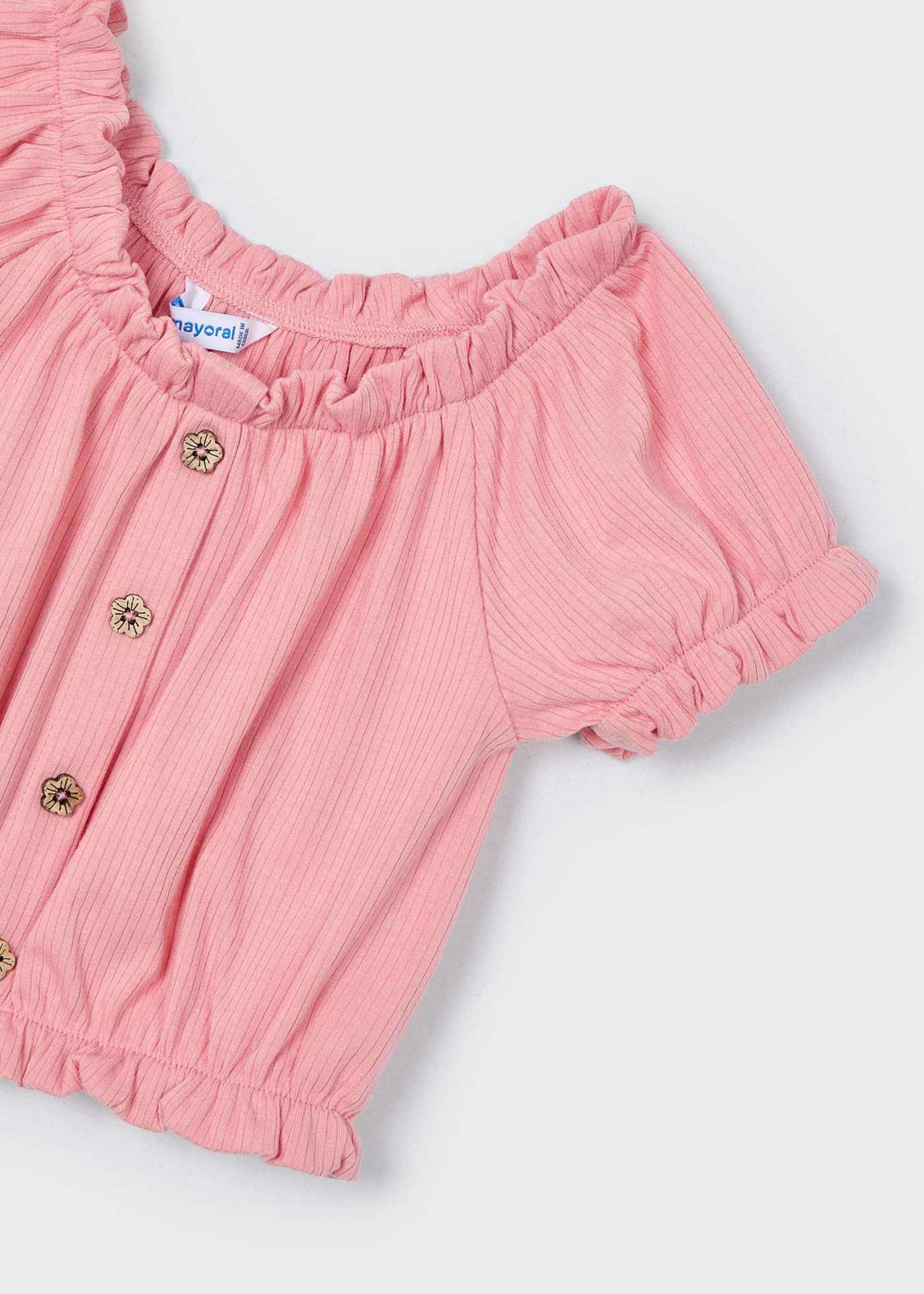 T-shirt côtelé fille