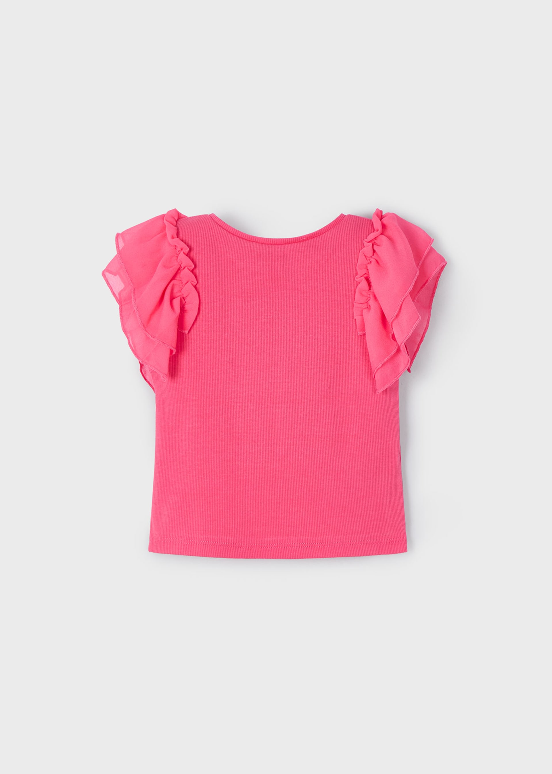 Girl T-Shirt with Organza Ruffles Girl T-Shirt with Organza Ruffles