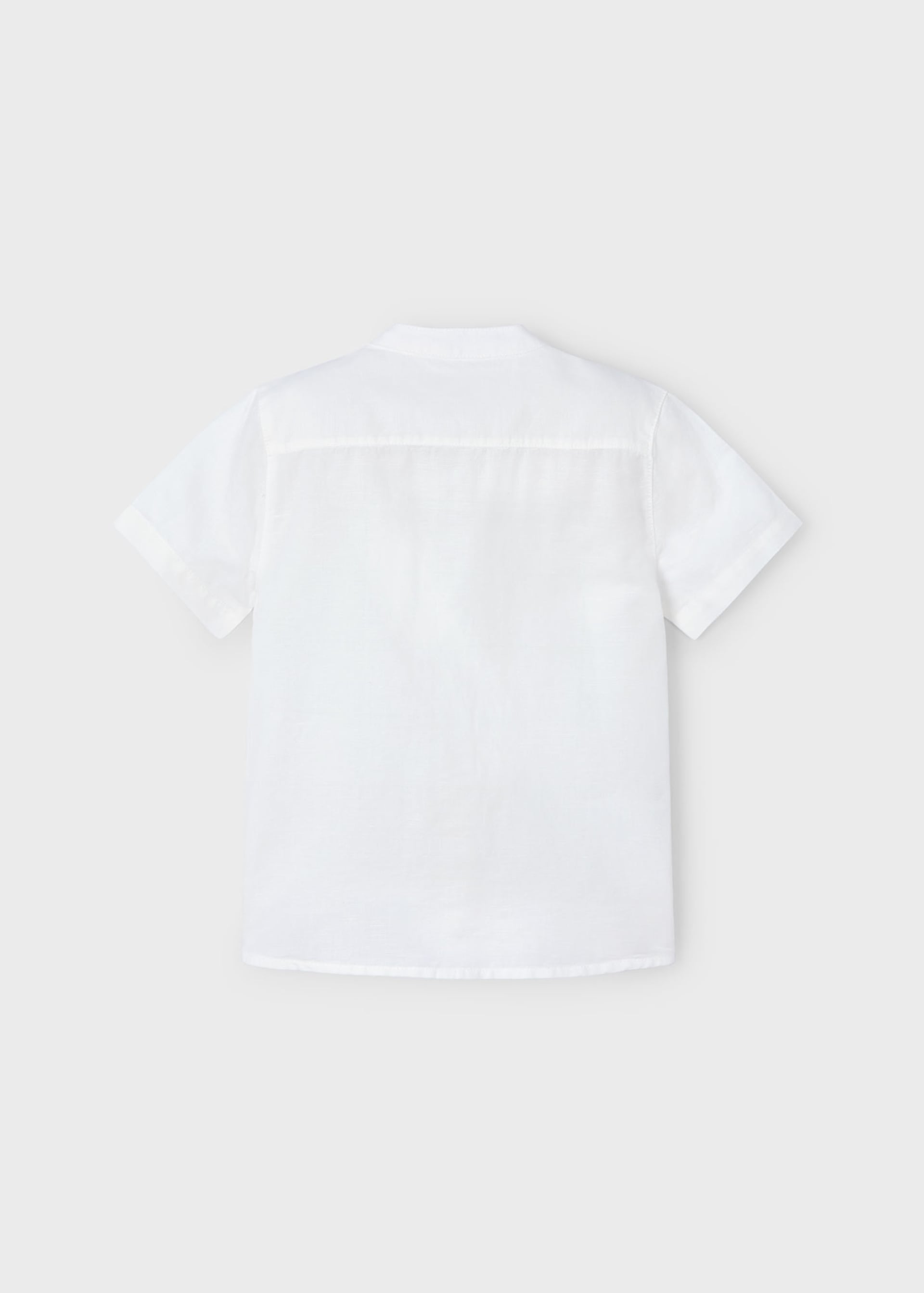 Boy Linen Mandarin Collar Shirt