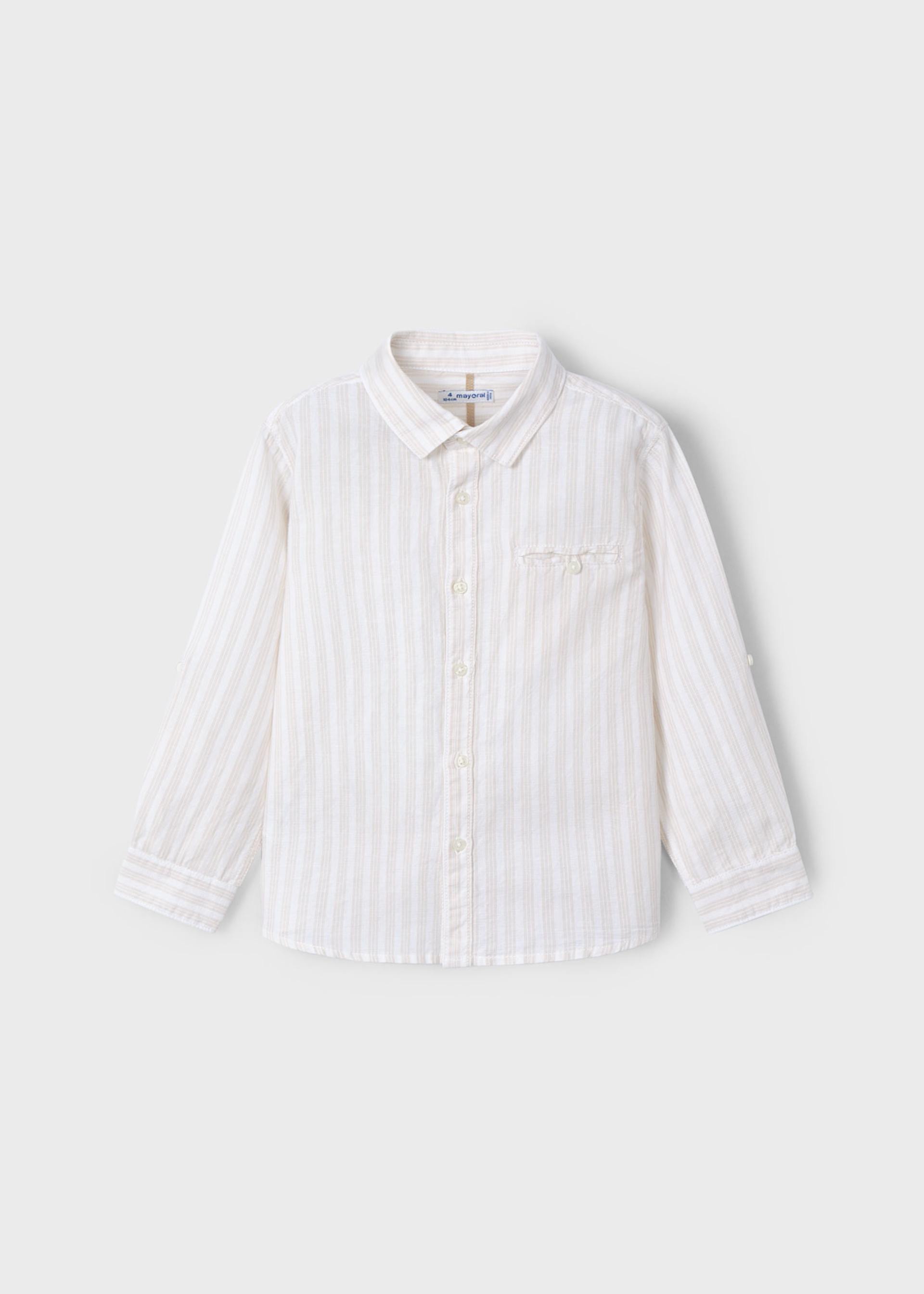 Camisa manga comprida com linho menino