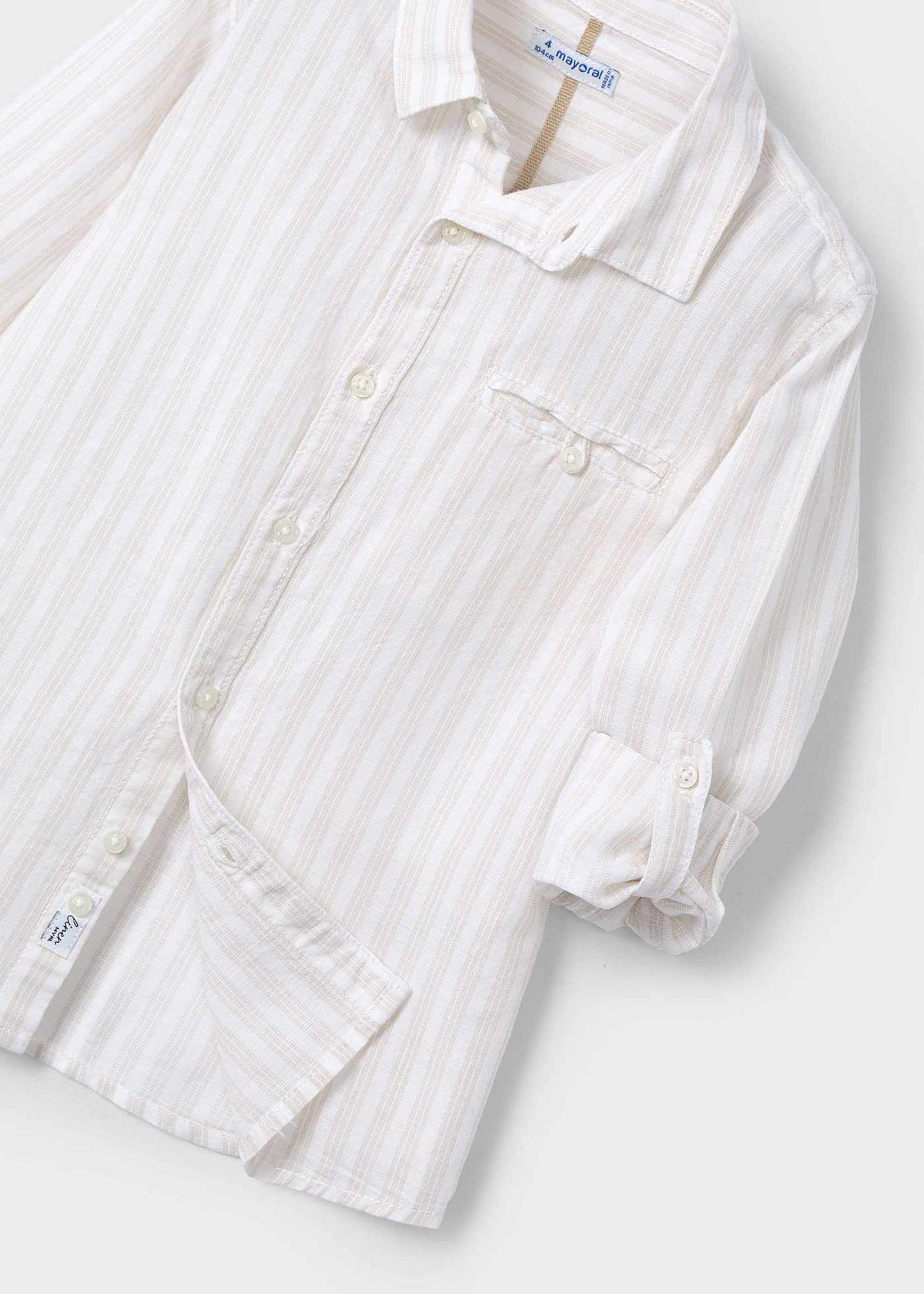Camisa manga comprida com linho menino