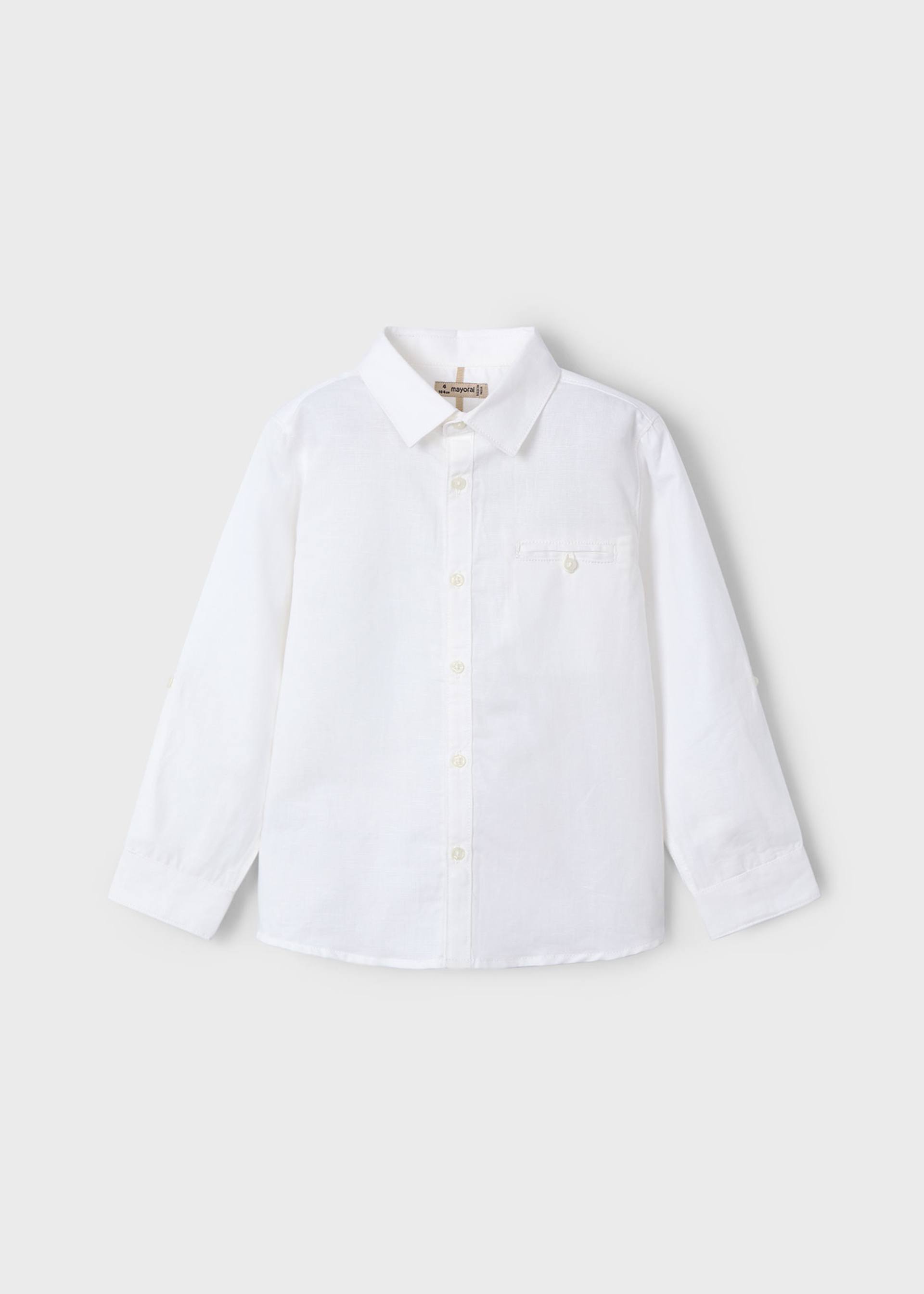 Camisa manga comprida com linho menino