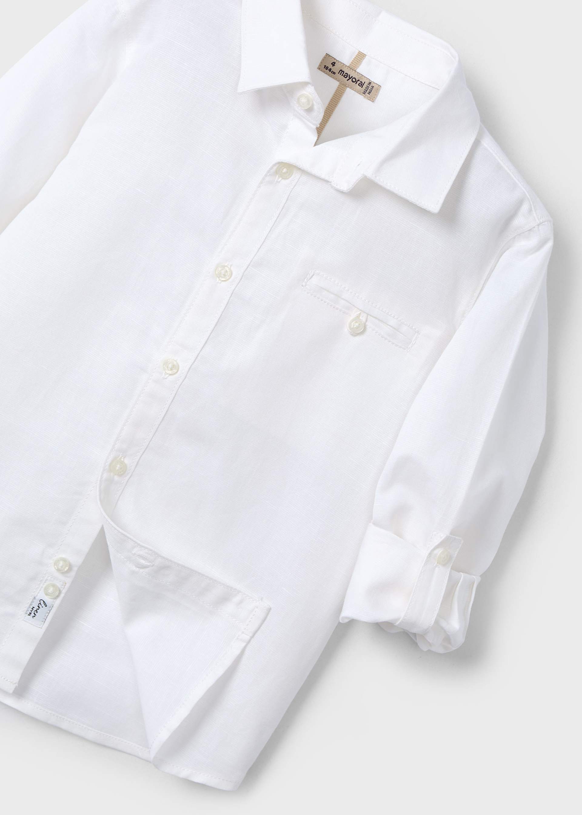 Boy long sleeved linen shirt