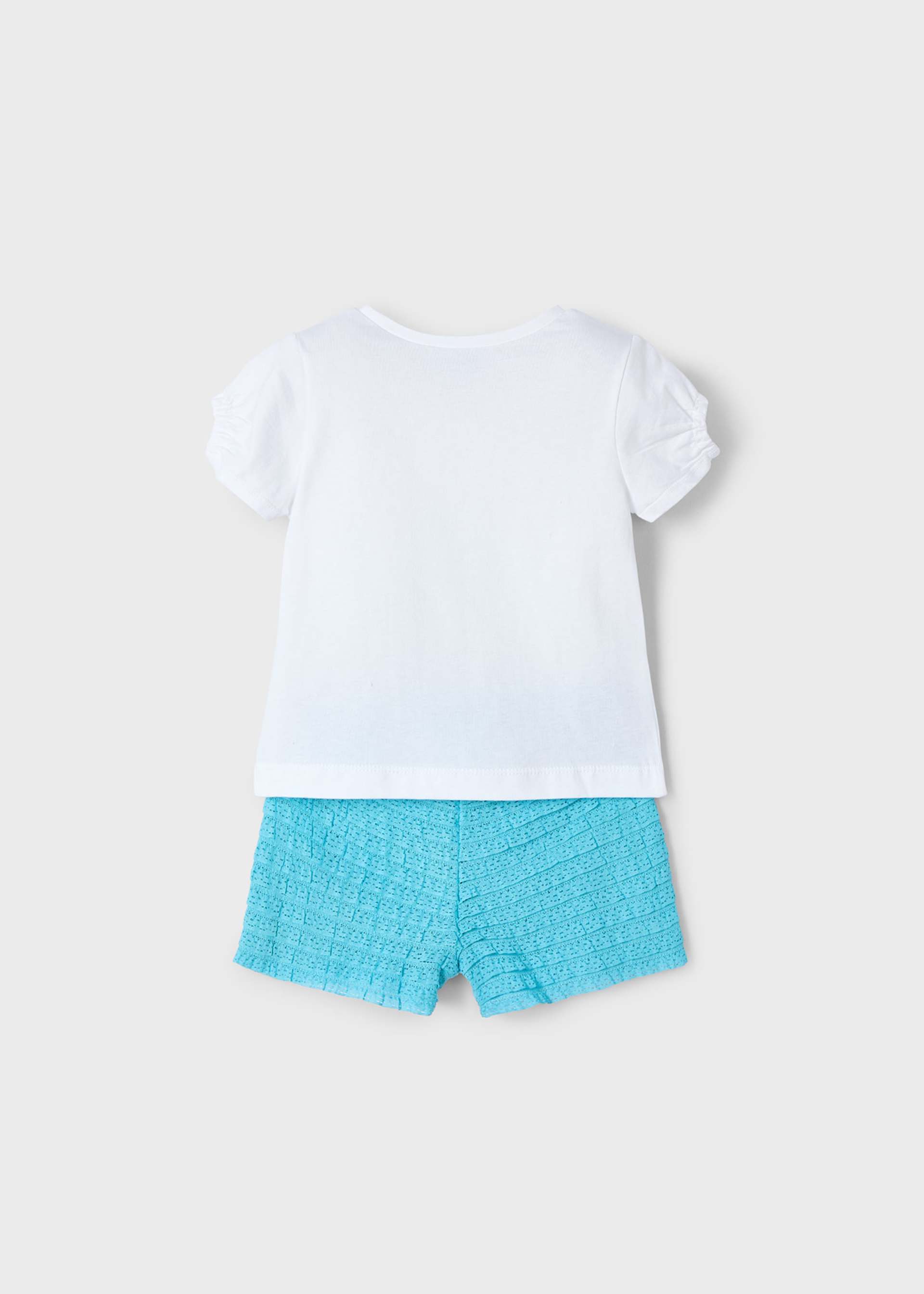 Conjunto pantalón corto fantasía y camiseta niña Conjunto pantalón corto fantasía y camiseta niña