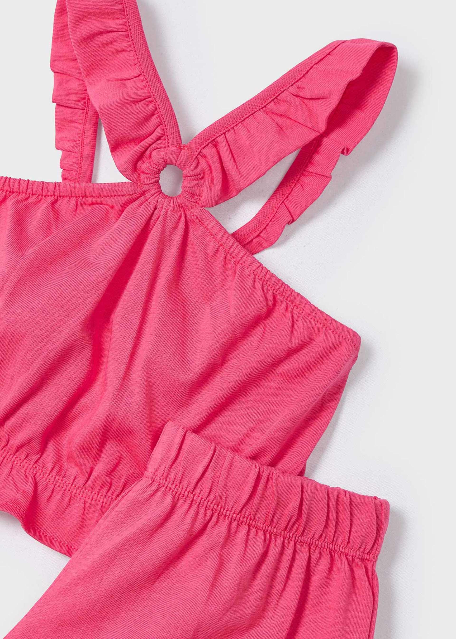 Conjunto pantalón corto y top arandela niña