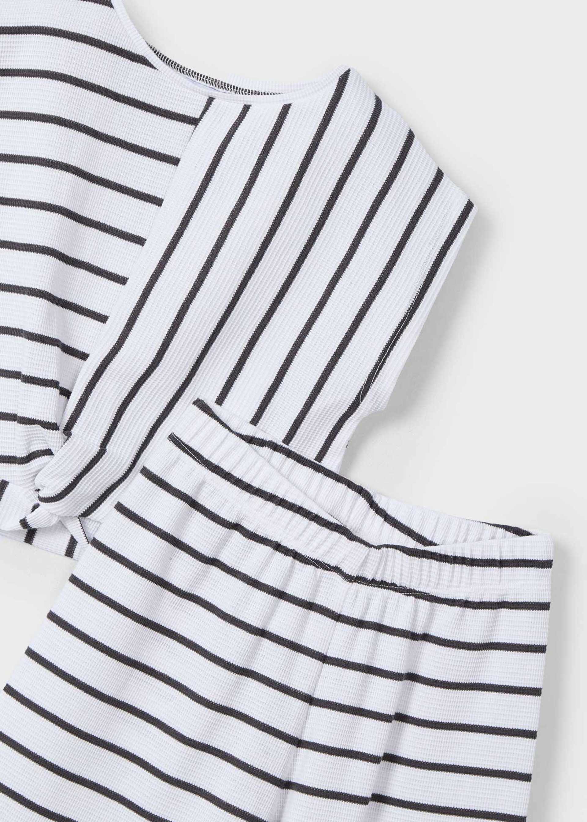 Ensemble t-shirt et pantalon rayés fille Ensemble t-shirt et pantalon rayés fille