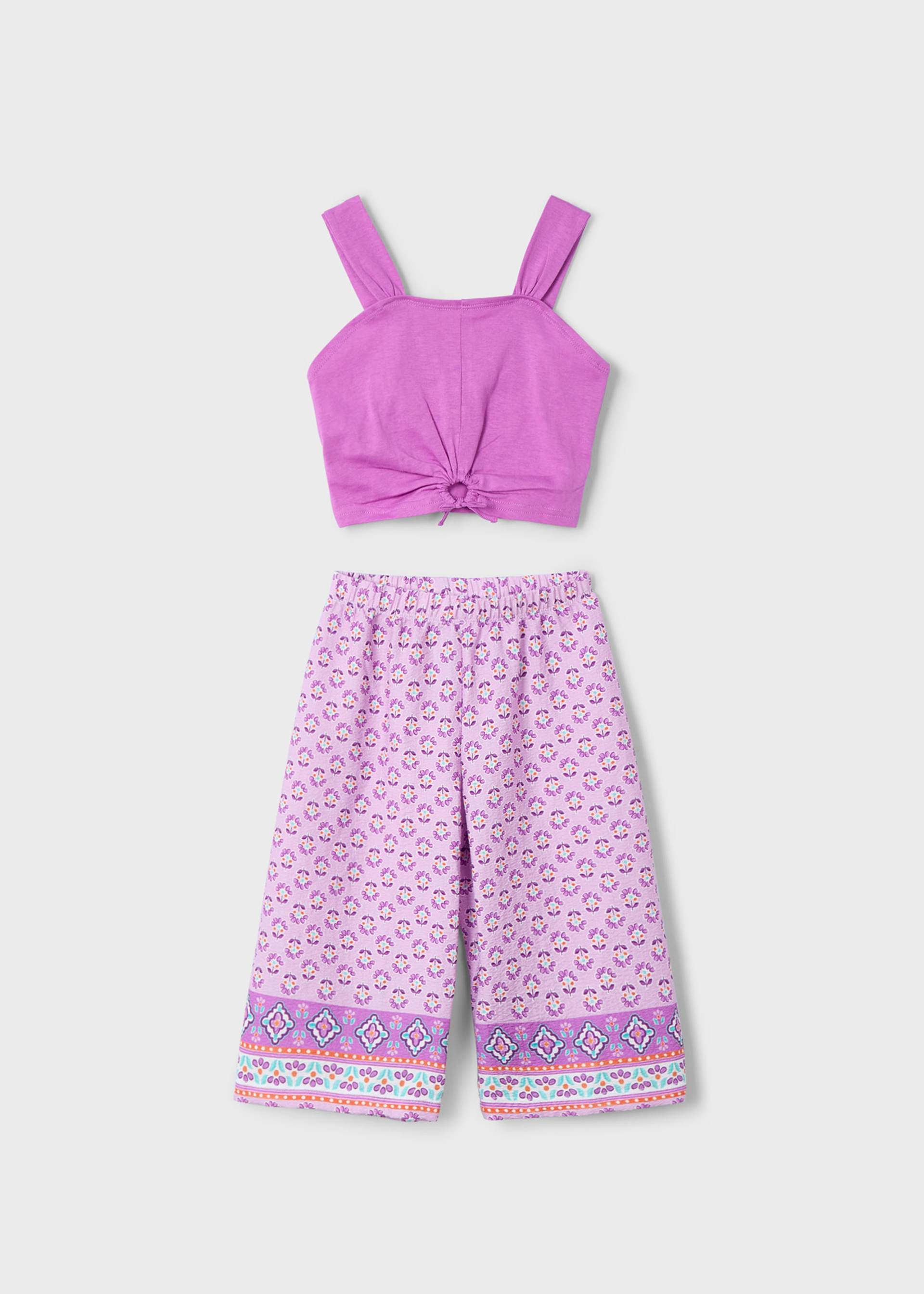 Completo pantalone lungo stampato e top bambina Completo pantalone lungo stampato e top bambina